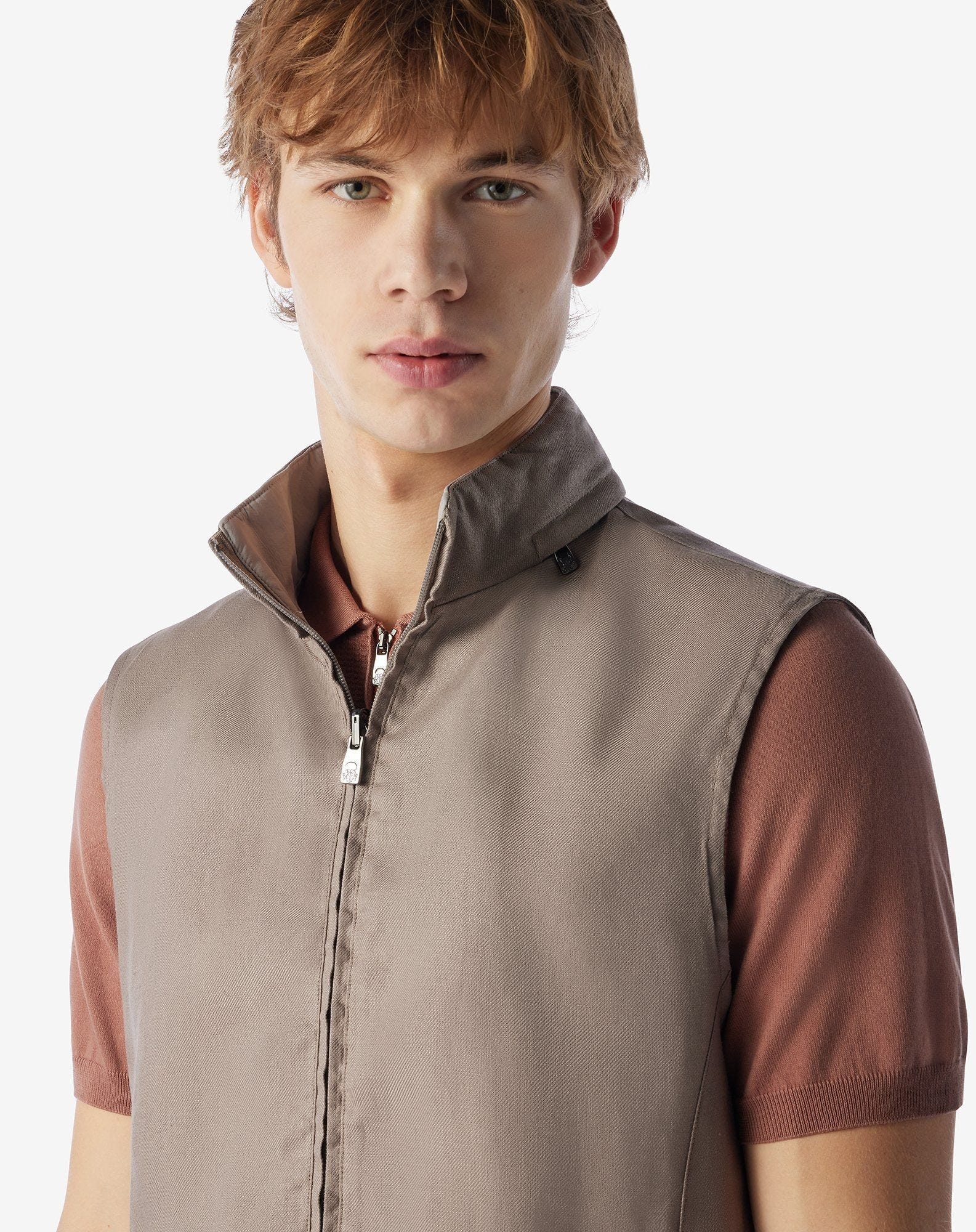 Reversible greige pure linen gilet - 4