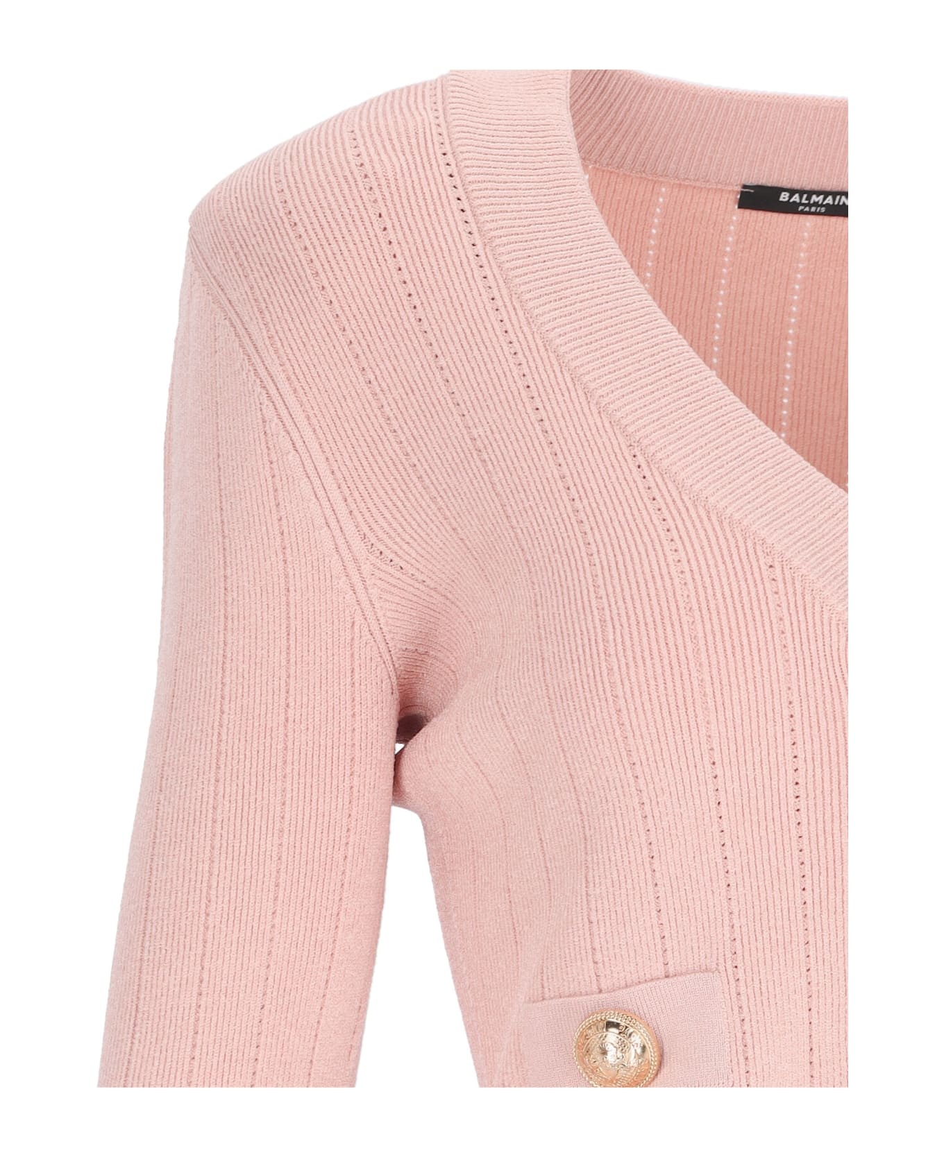 Cropped Cardigan With Buttons - 5