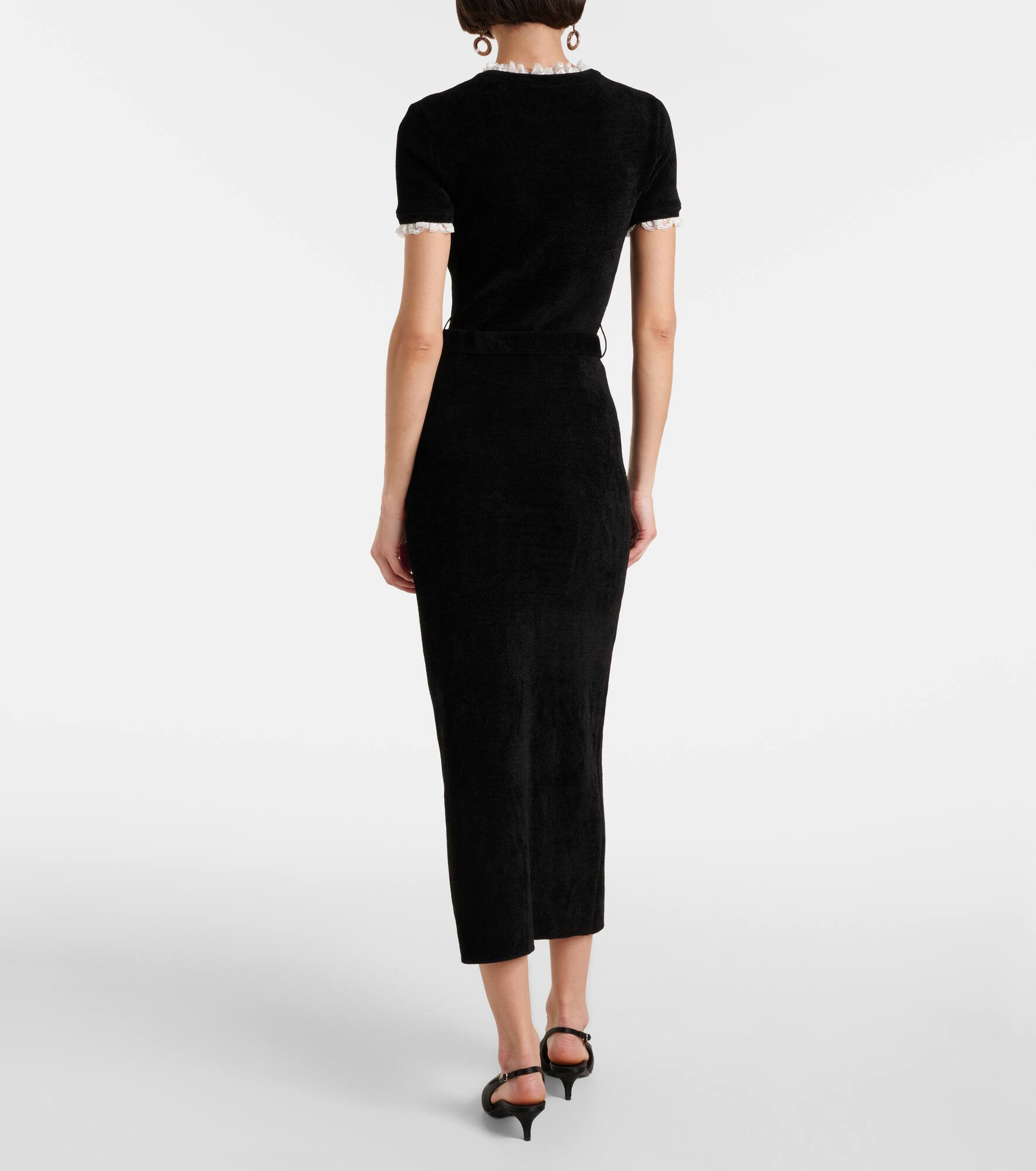 Crystal-embellished chenille midi dress - 3