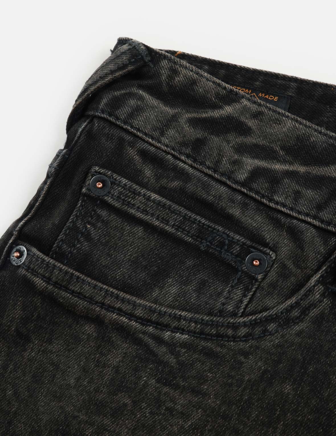 SEAGULL AND KAMON PRINT MULTI-POCKET RELAX FIT DENIM SHORTS - 7