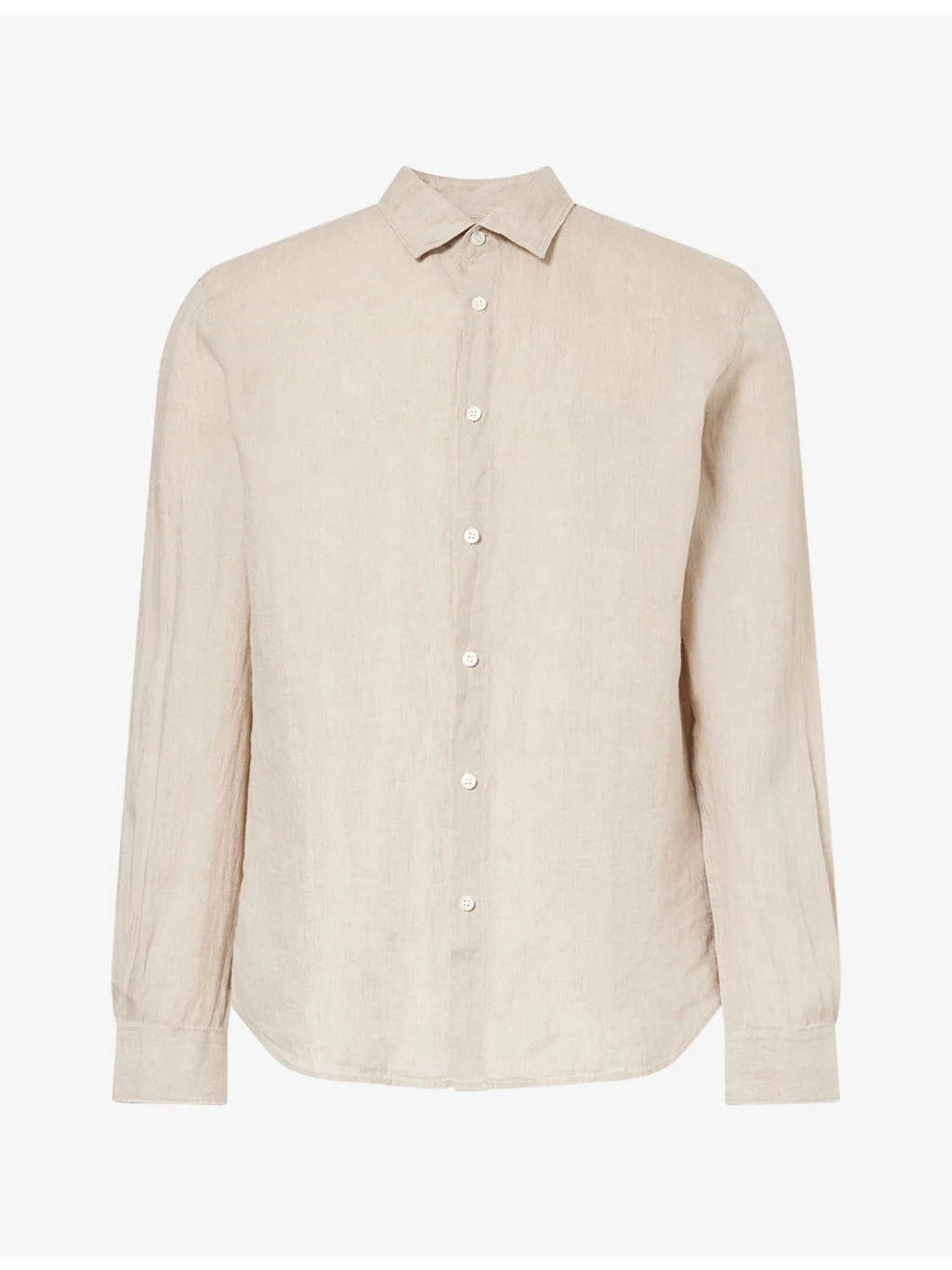 Regular-Fit Long-Sleeve Linen Shirt - 1