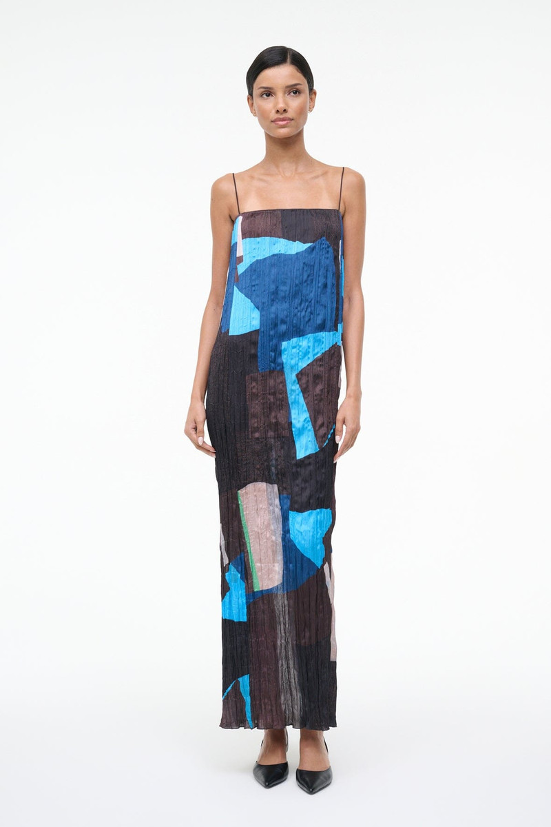 STAUD MAE DRESS BLUE PRISM 5