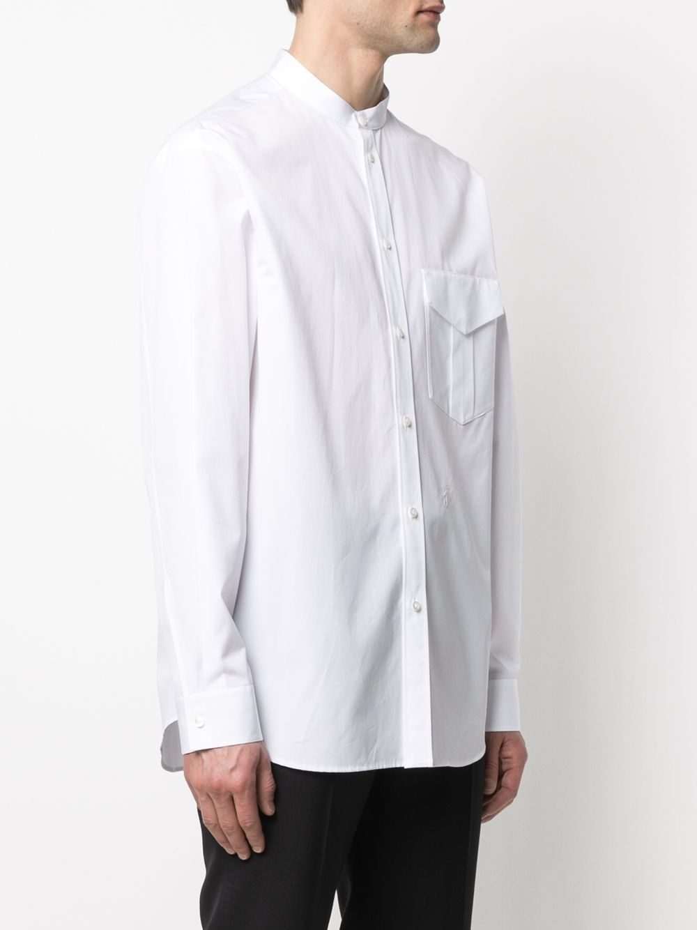 mandarin-collar cotton-poplin shirt - 3