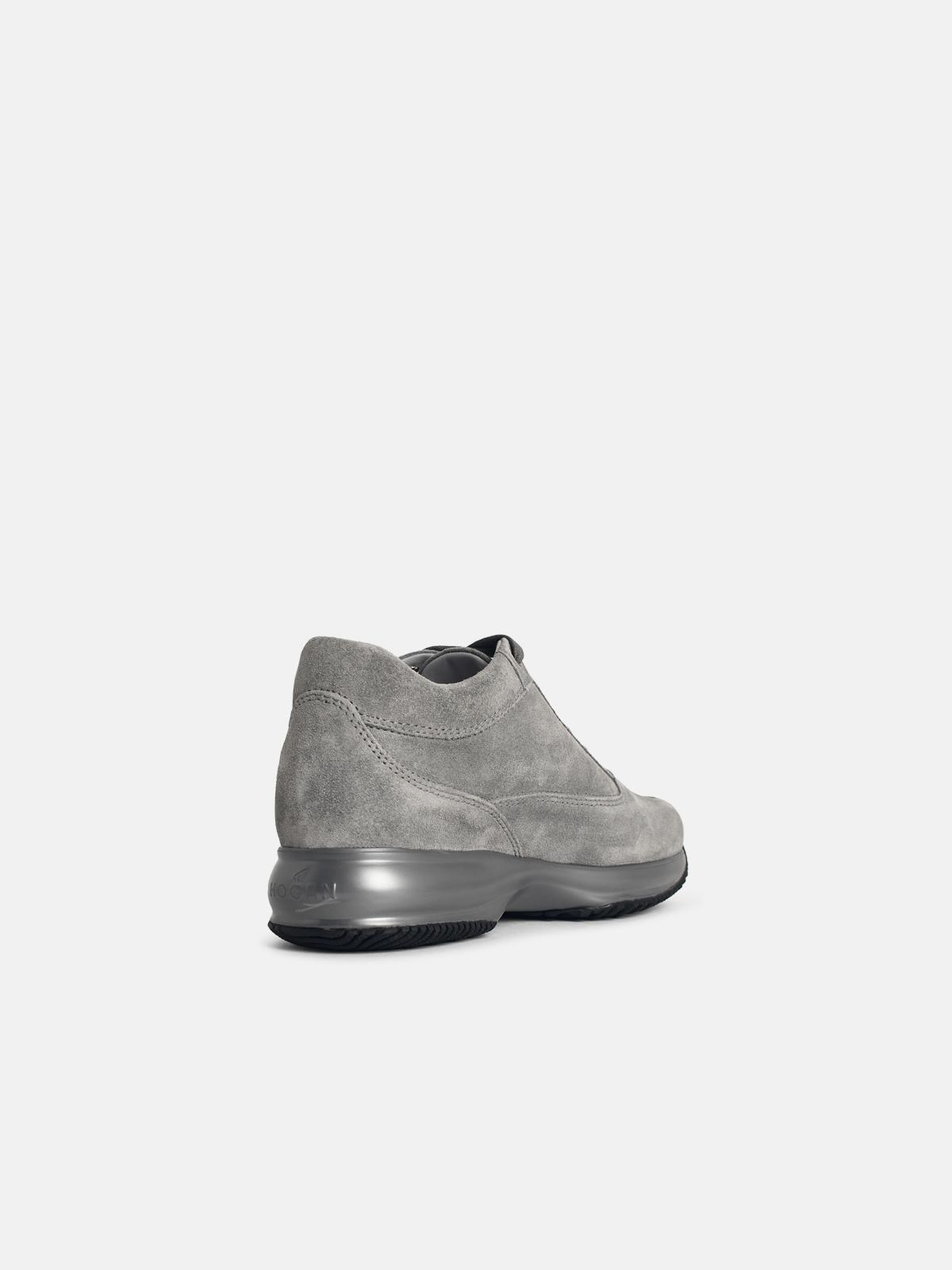 'INTERACTIVE' GREY SUEDE SNEAKERS - 3