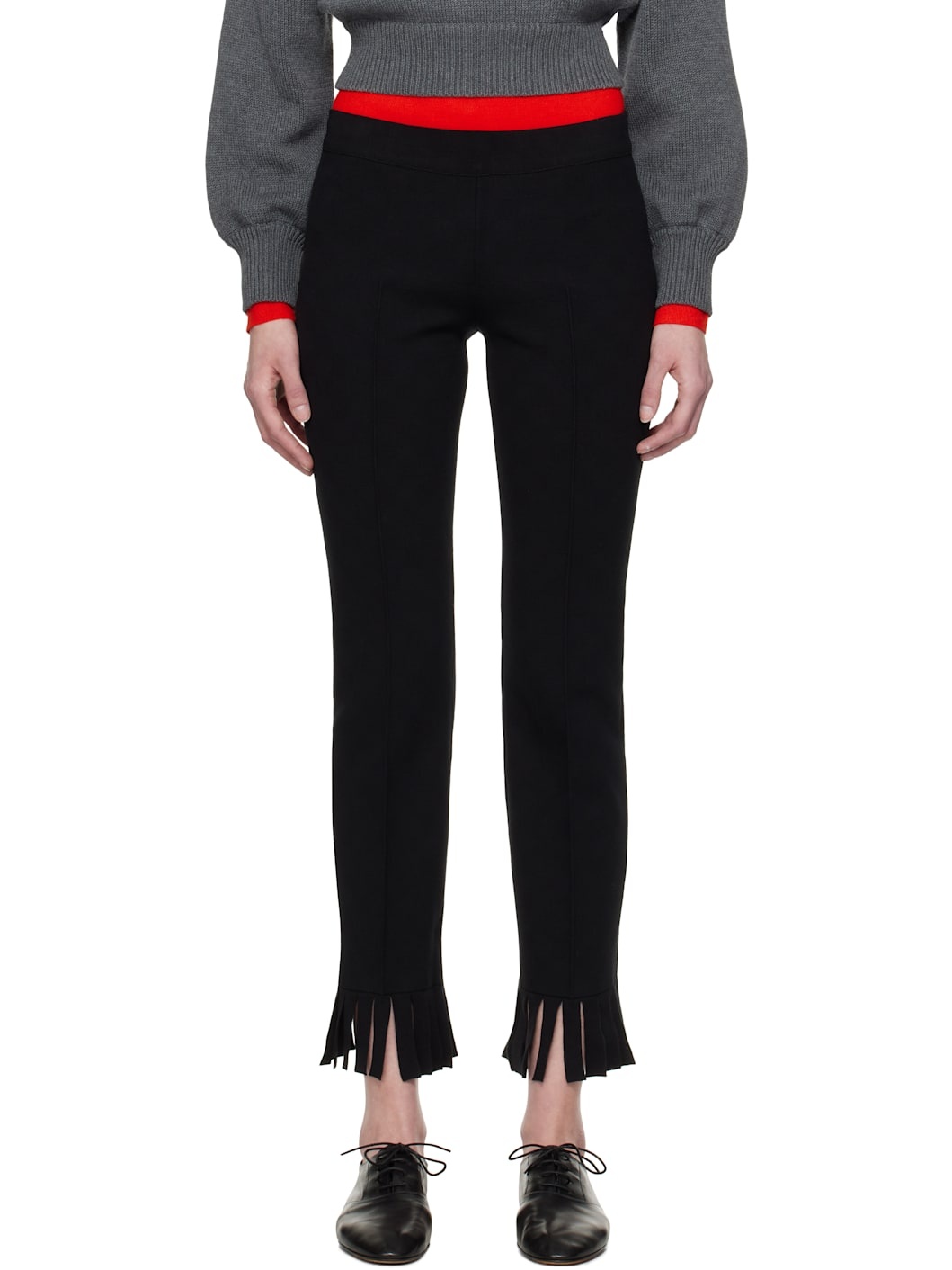 Black Fringe Louis Trousers - 1