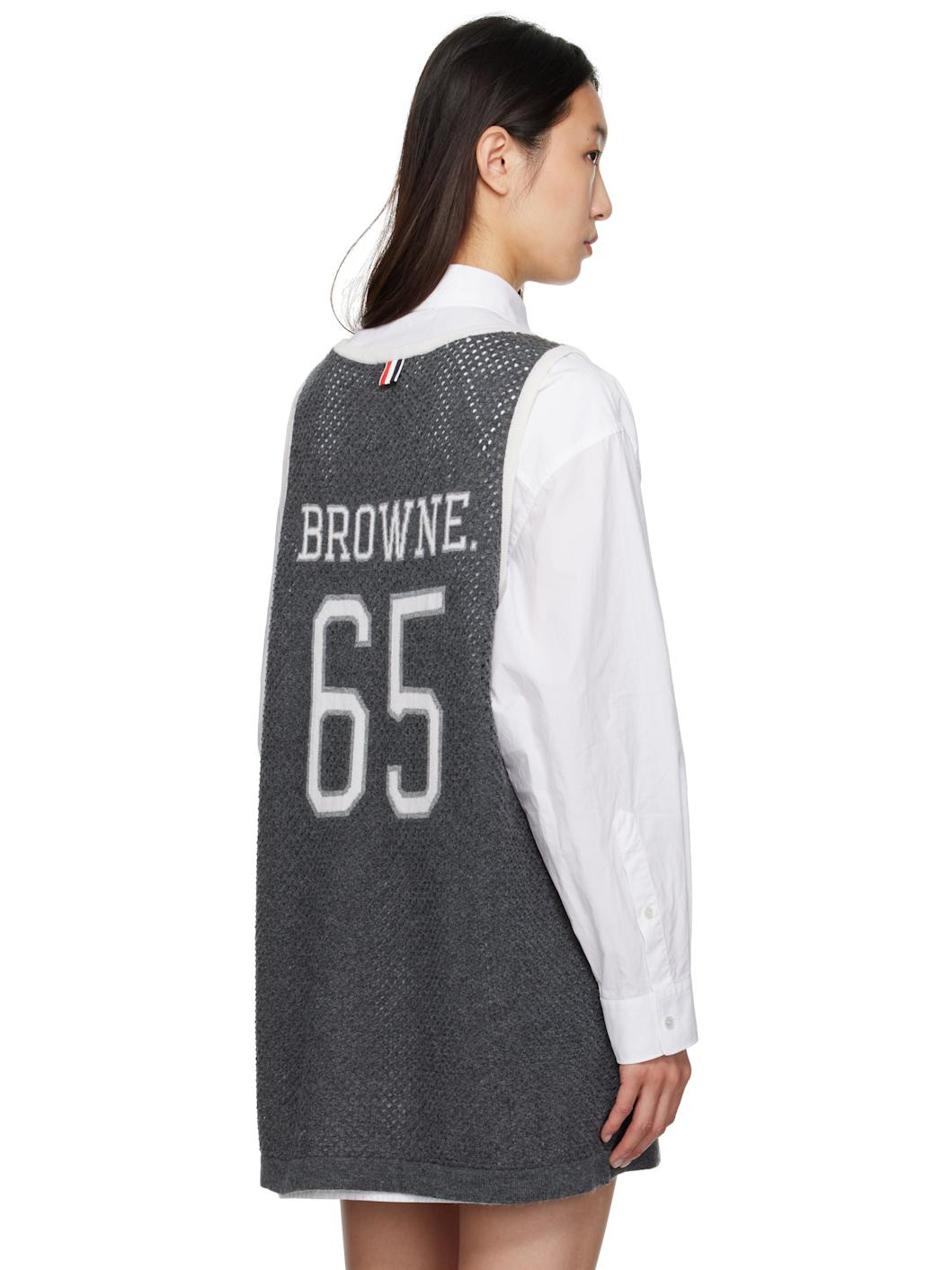 Gray Athletic Mesh Basketball Jersey Tank Top - 3