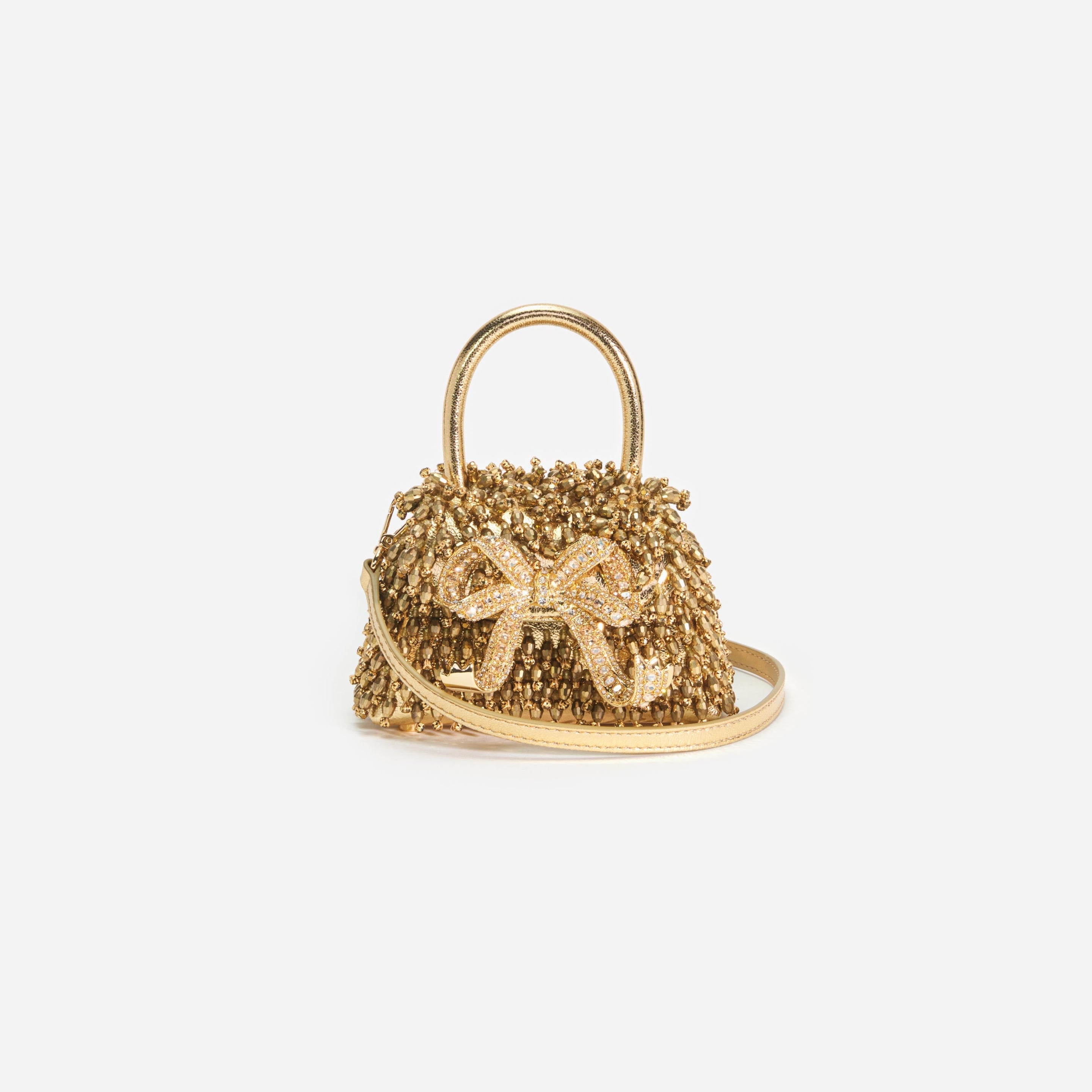 Gold Crystal Embroidery Micro Bag - 4