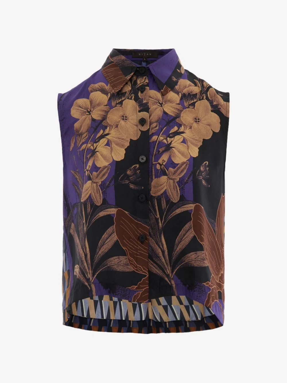Saluna floral-print sleeveless shirt - 1
