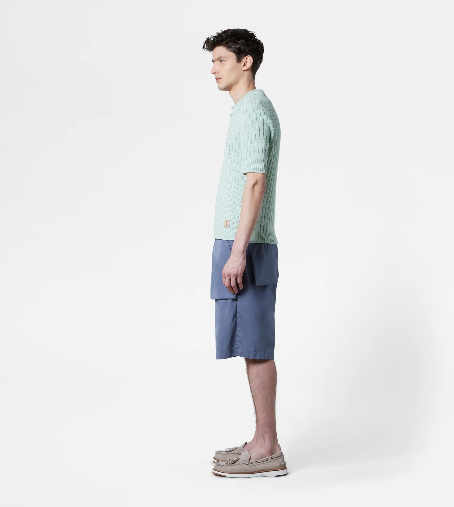 LINEN BLEND POLO SHIRT - GREEN - 2