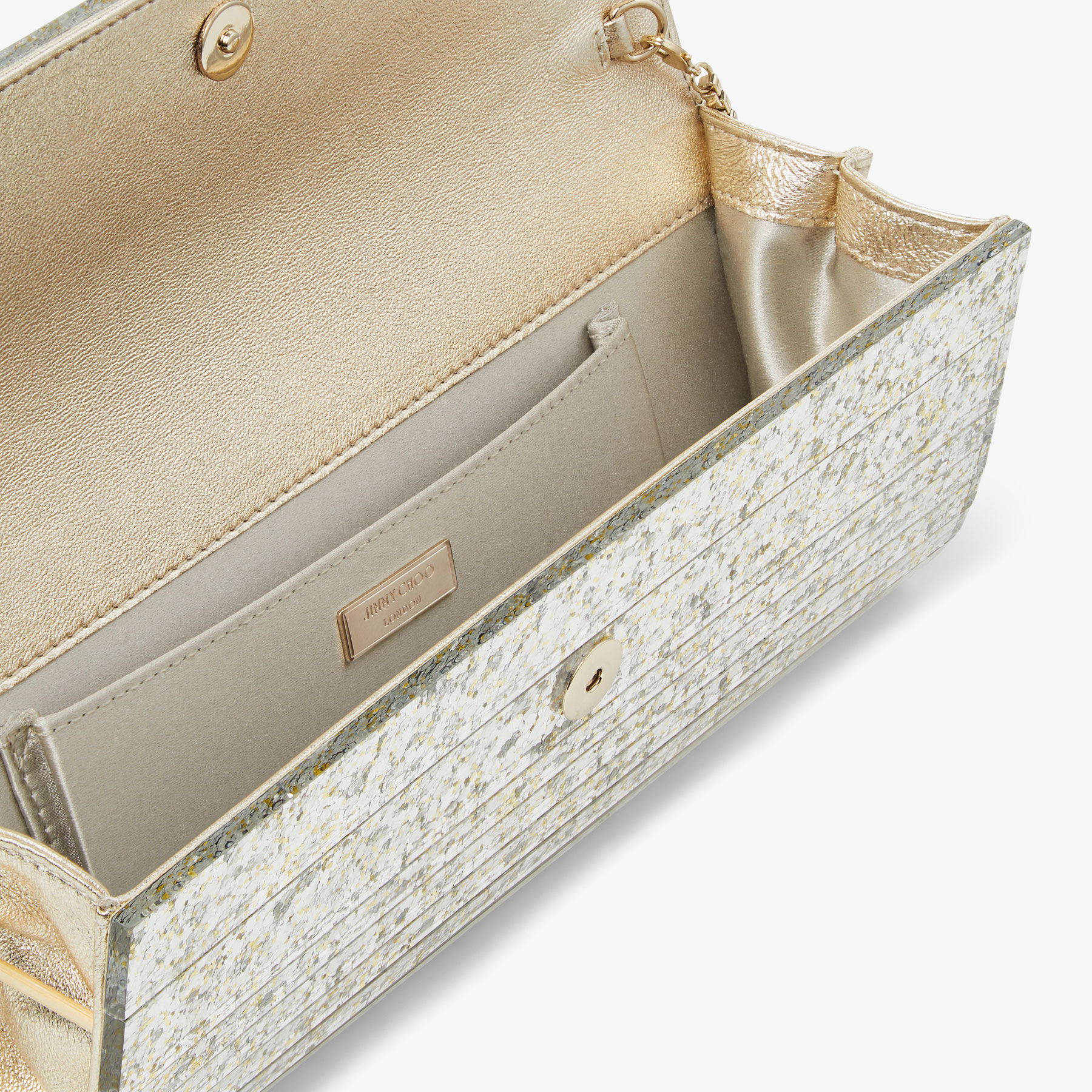 Sweetie
Champagne Coarse Glitter Acrylic Clutch Bag - 4