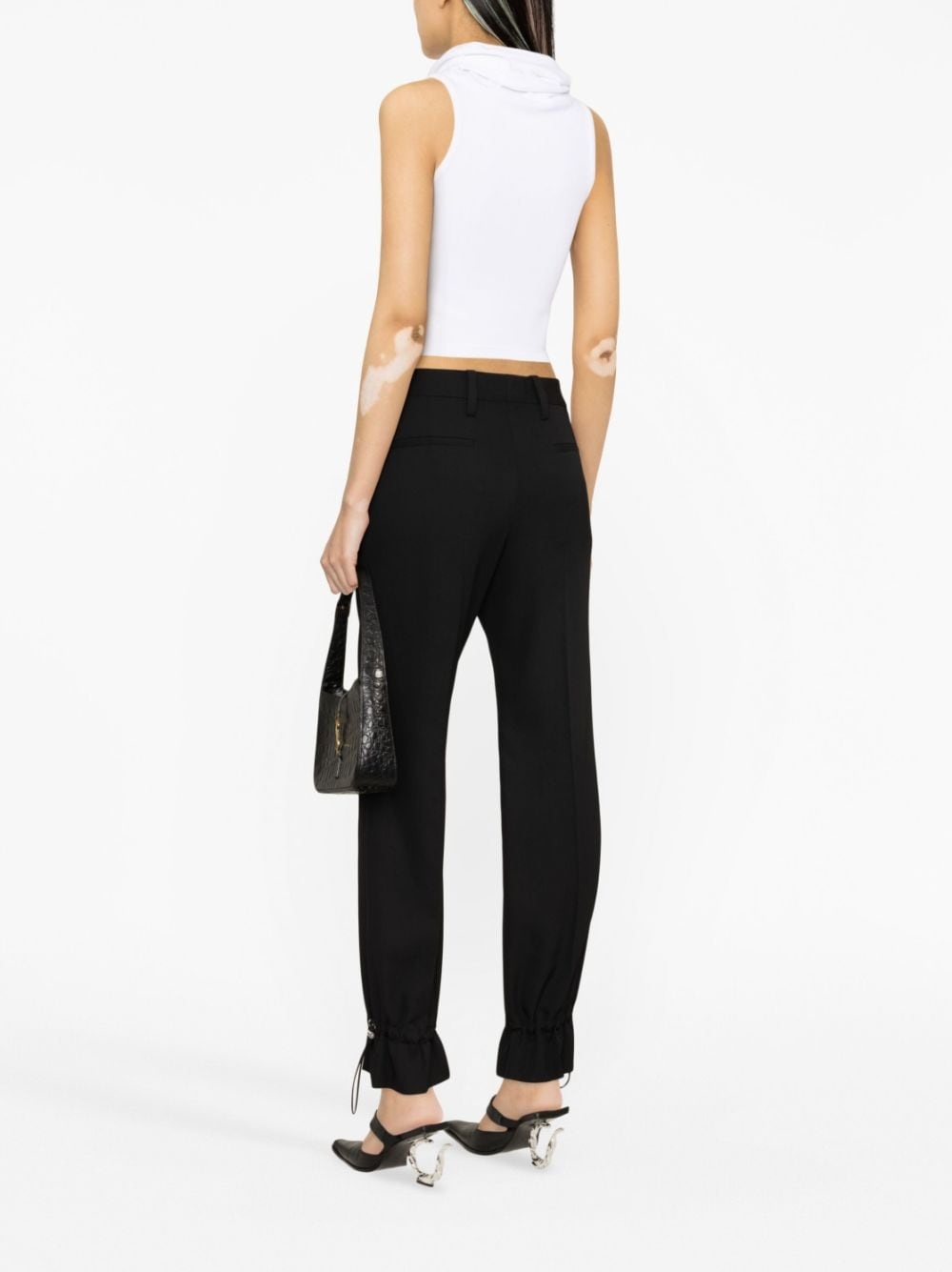 hooded knitted crop top - 2