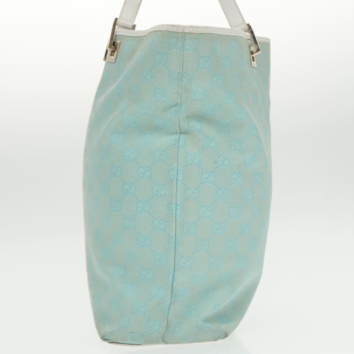 GUCCI GG Canvas Tote Bag Light Blue White Gold 002 002 - 3
