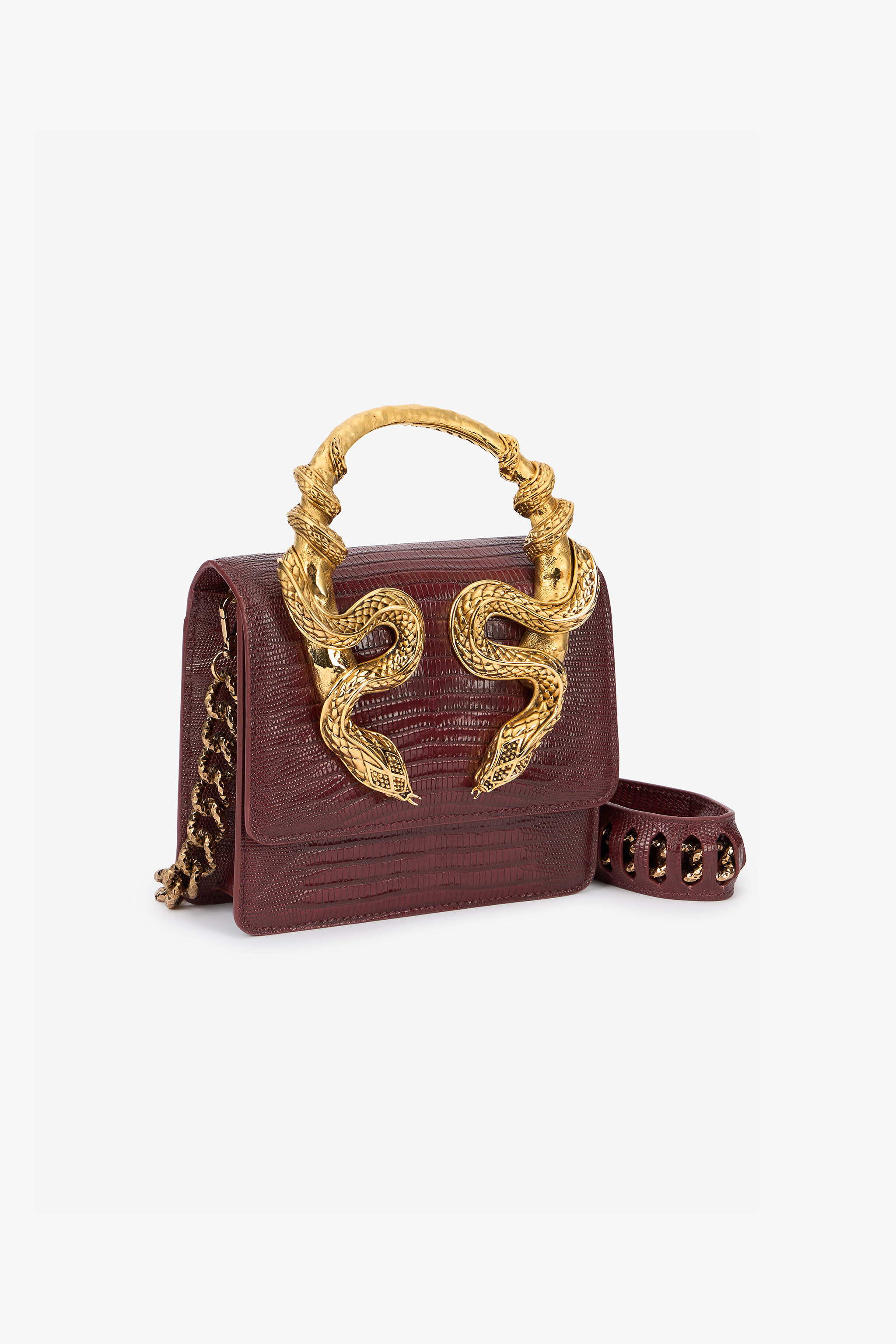 Burgundy Bag With Snakes - 5