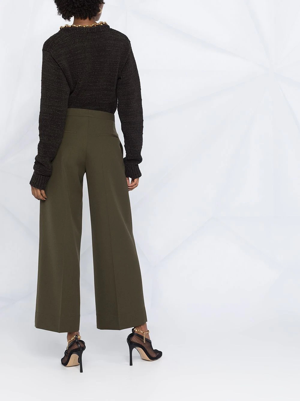 high-waist flared trousers - 6