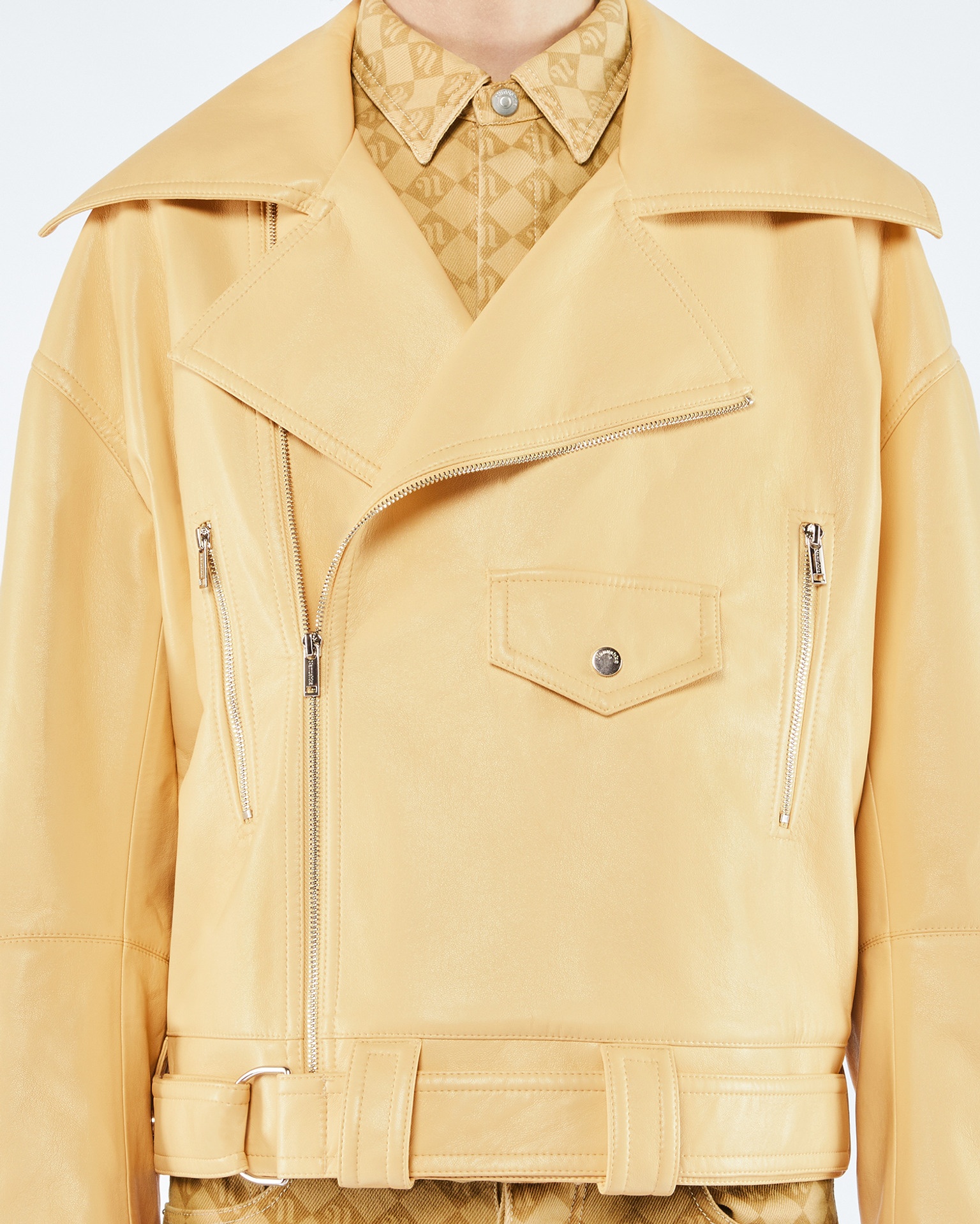BERTI - Regenerated leather jacket - Vintage creme - 5