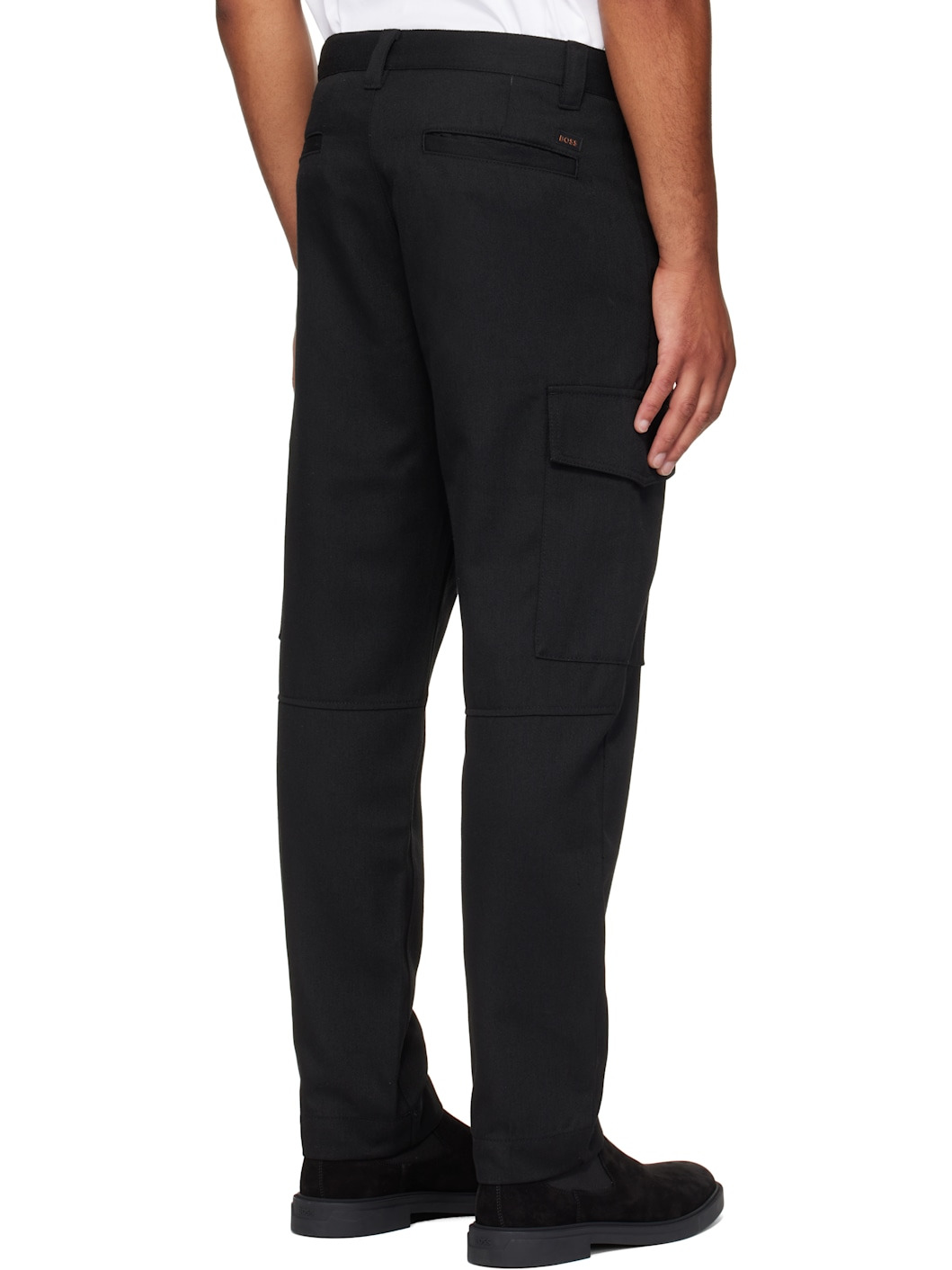 Black Gabardine Cargo Pants - 3