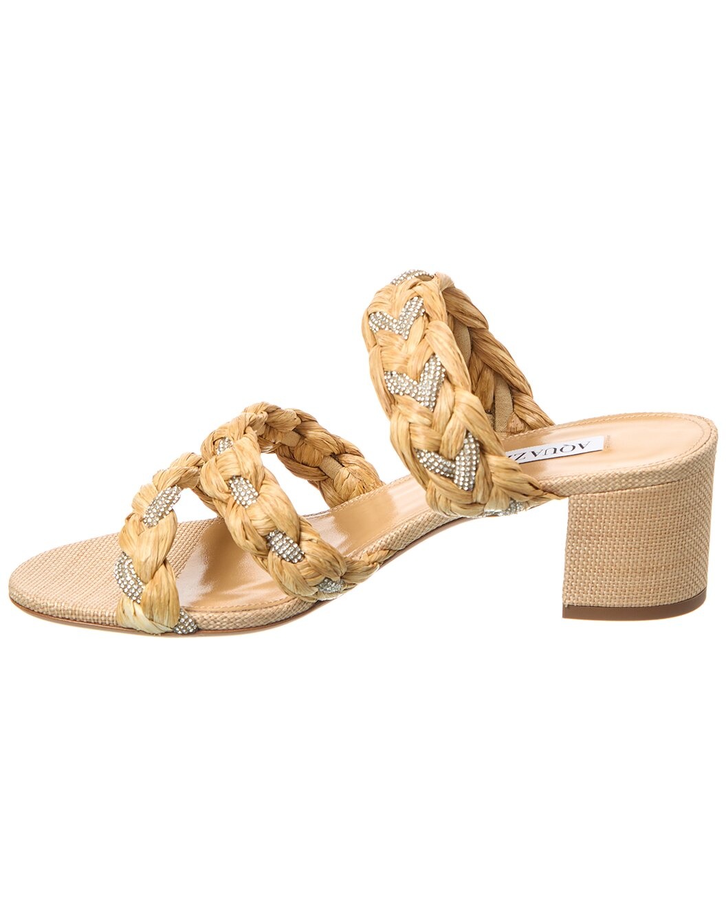 Aquazzura Costiera Crystal 50 Raffia Sandal - 2
