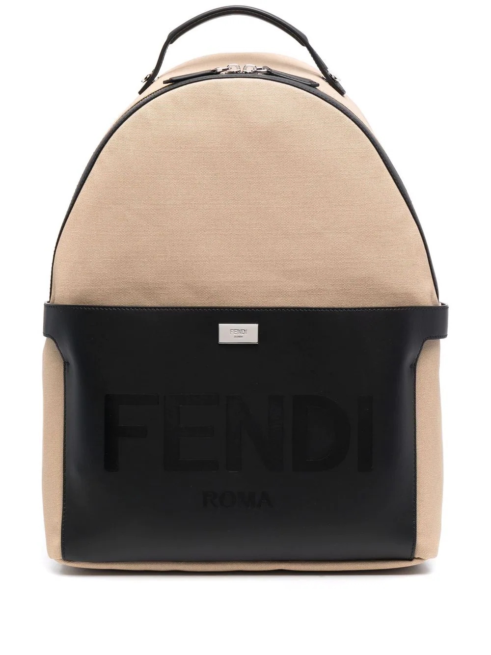 panelled logo backpack - 1