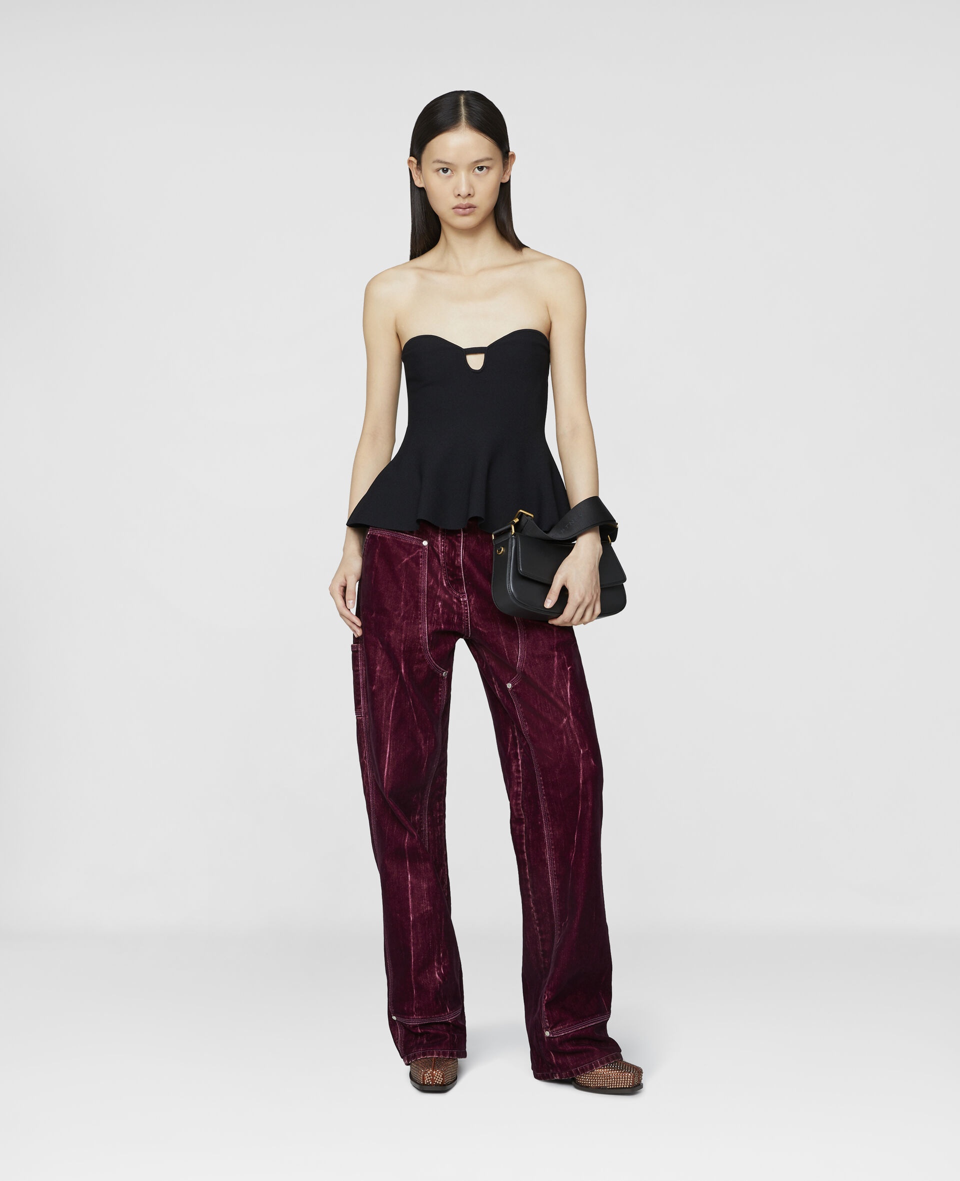 Straight Leg Velvet Jeans - 2