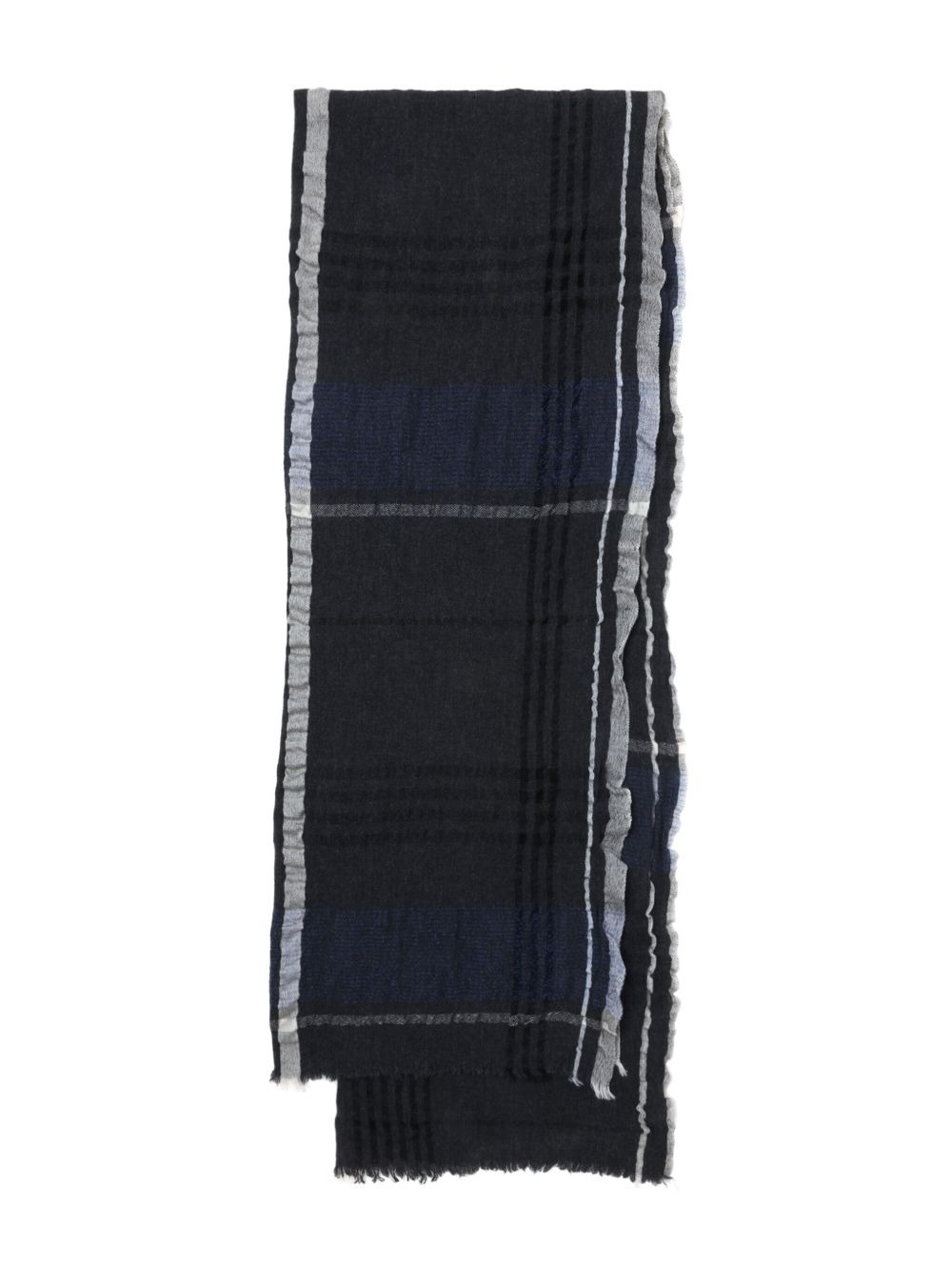 checked frayed-edge scarf - 2