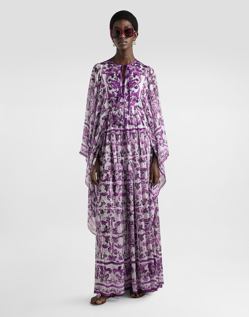 Dolce & Gabbana Majolica-print chiffon dress outlook
