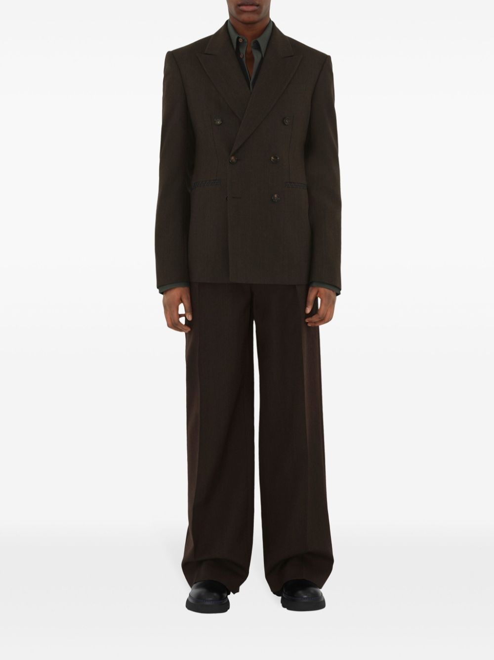 pressed-crease wool tailored trousers - 2