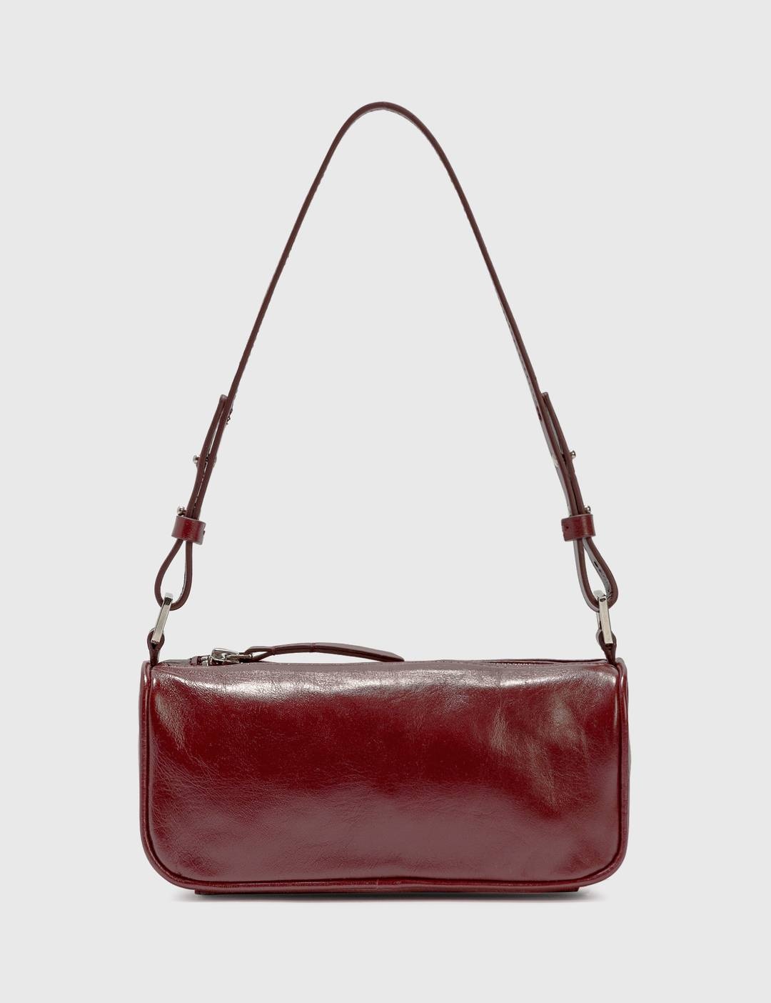 Eve Bordeaux Creased Leather Bag - 2