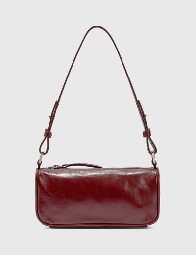 BY FAR Eve Bordeaux Creased Leather Bag outlook