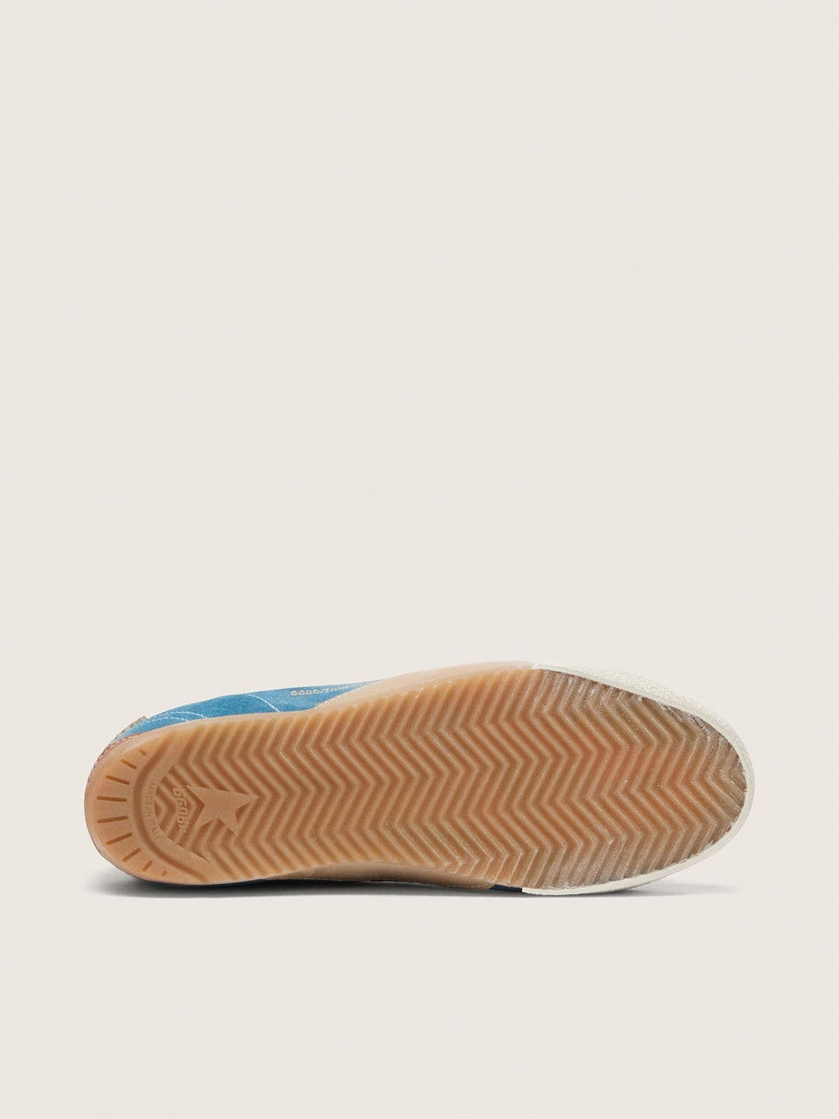 Men's True-Star in teal suede with black star and cream heel tab - 5