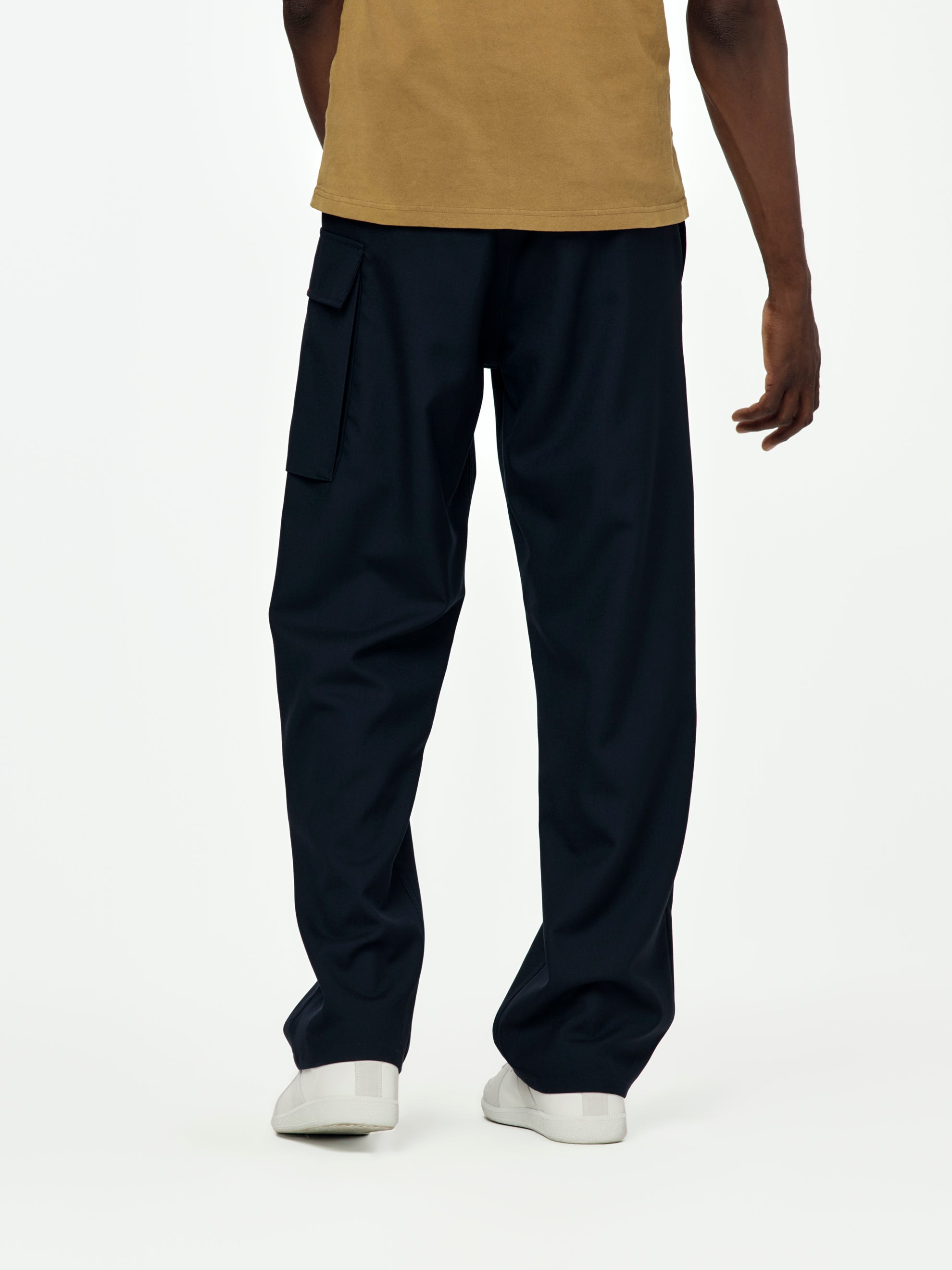 TROPICAL WOOL STRAIGHT LEG PANTS (BLUBLACK) - 3