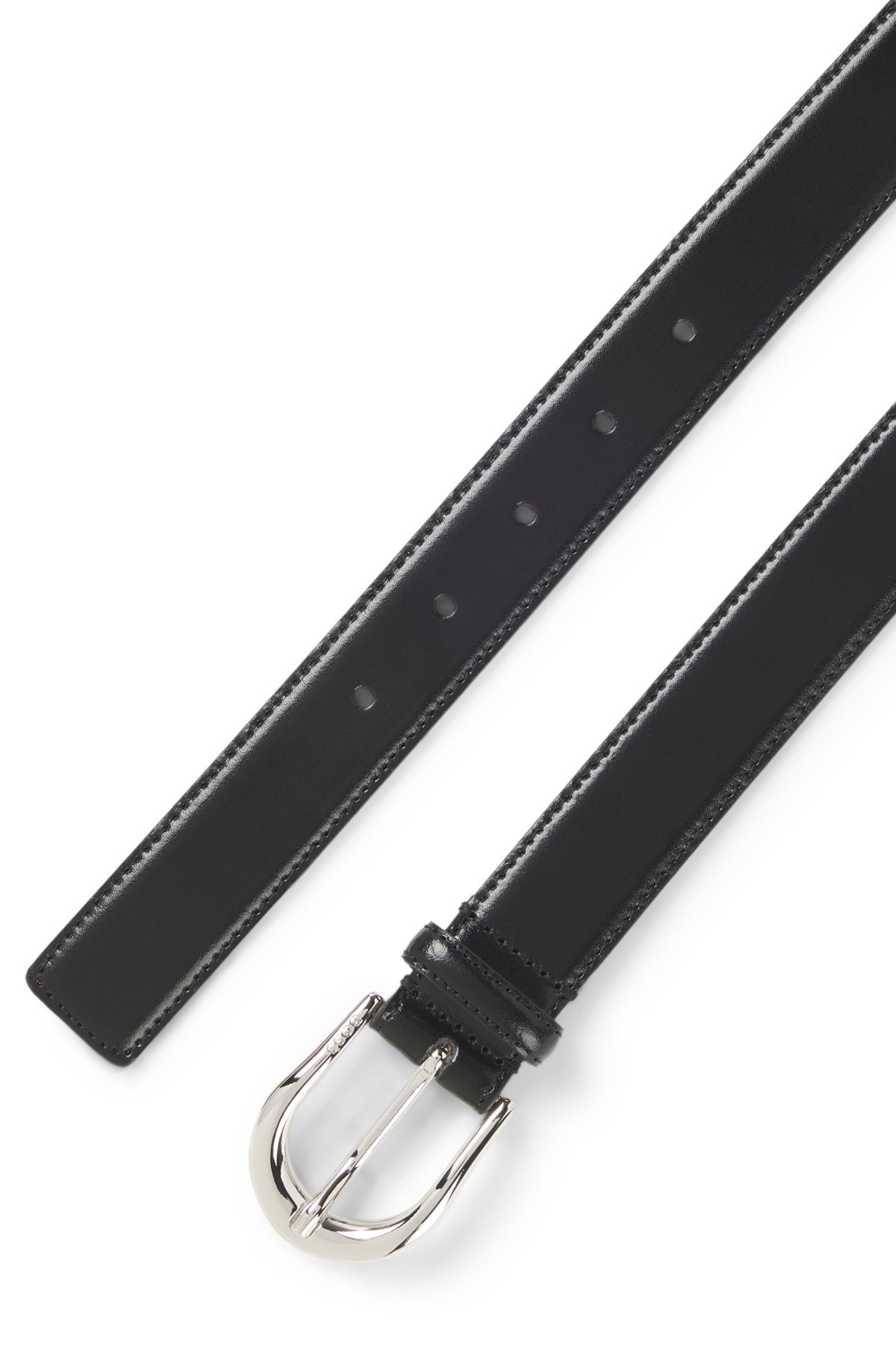 FASHION SHOW BELT IN ITALIAN LEATHER WITH ROUNDED BUCKLE - 3
