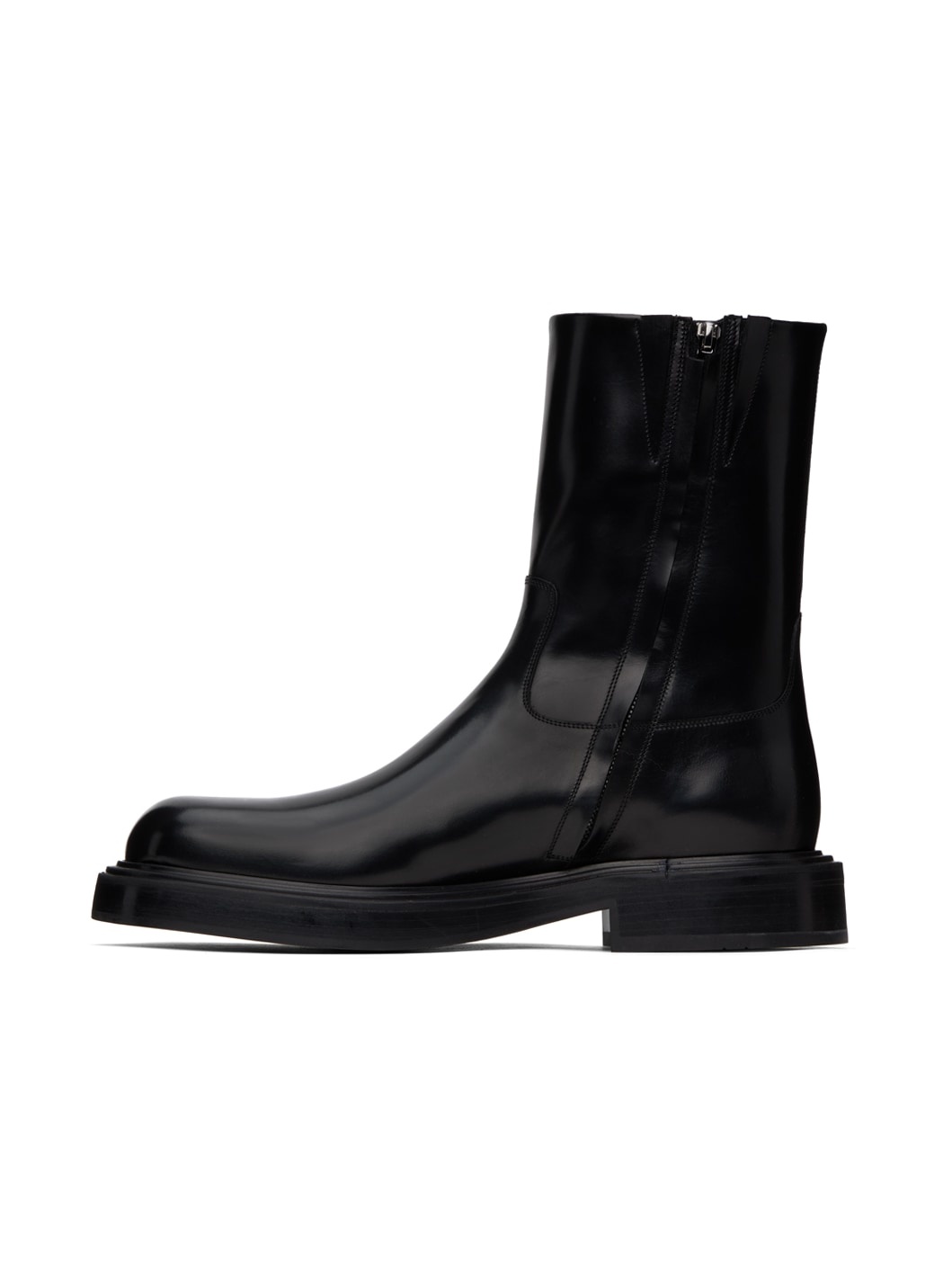 Black Leather Chelsea Boots - 3