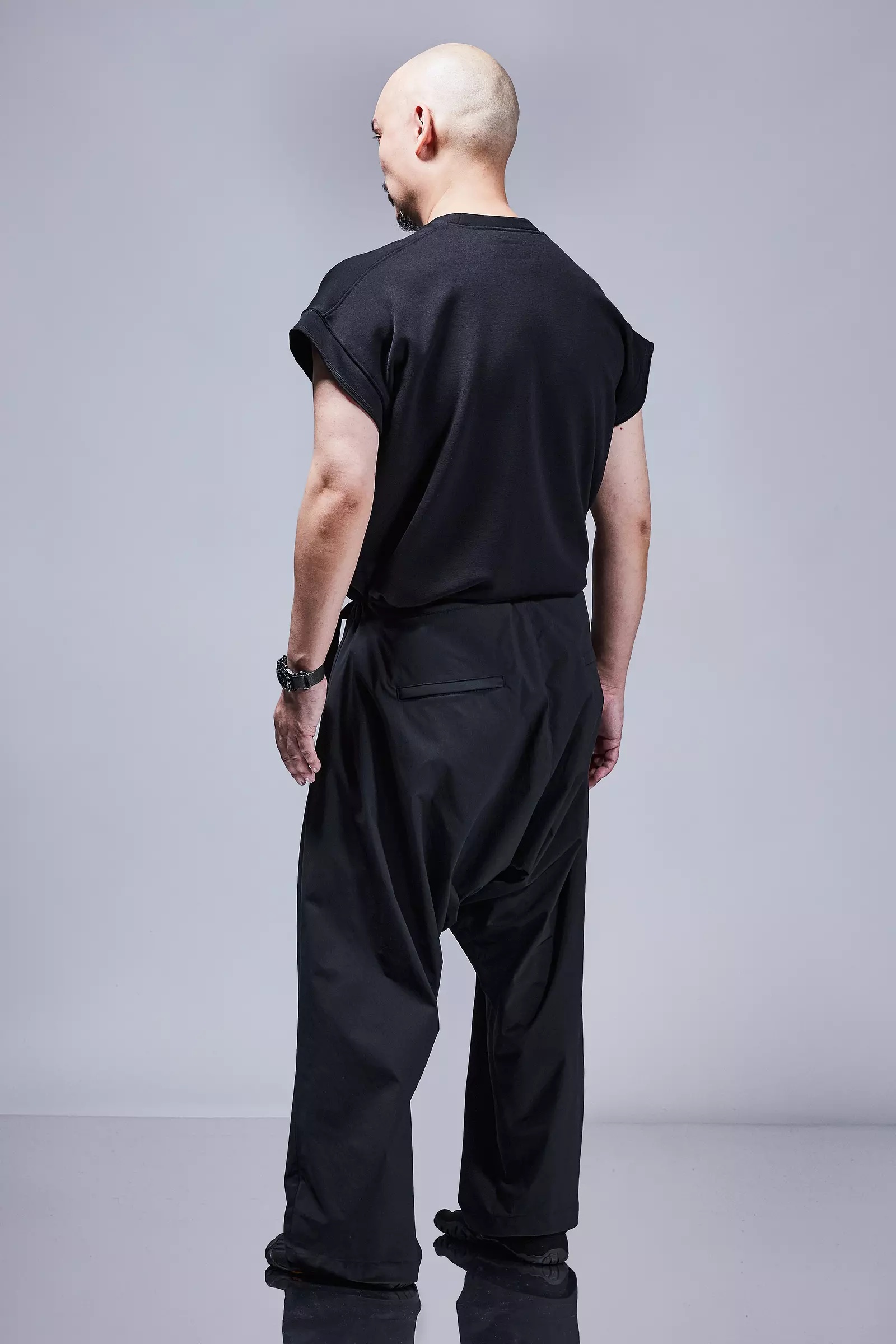 P30BL-E Encapsulated Nylon Ultrawide Drawcord Trouser Black - 9