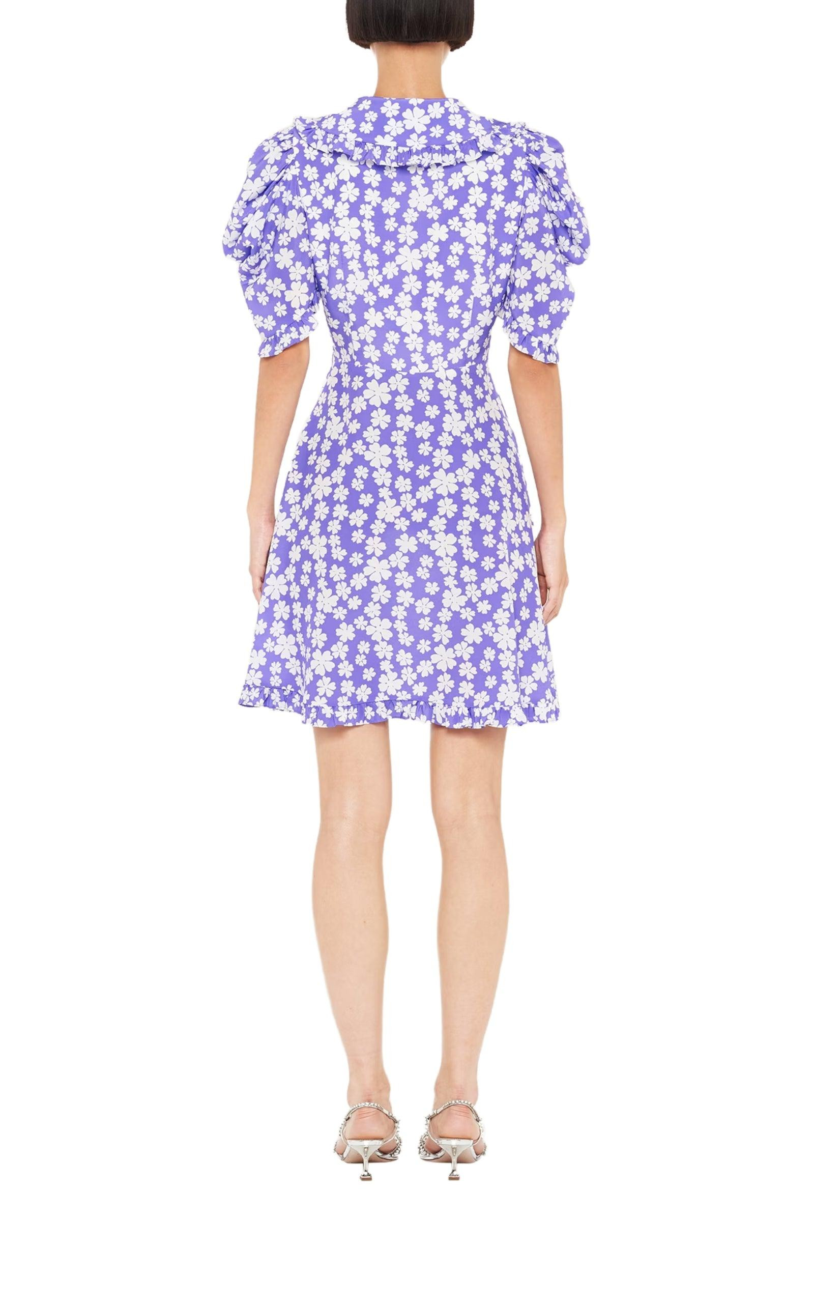Marocain Floral Print Silk Dress - 4
