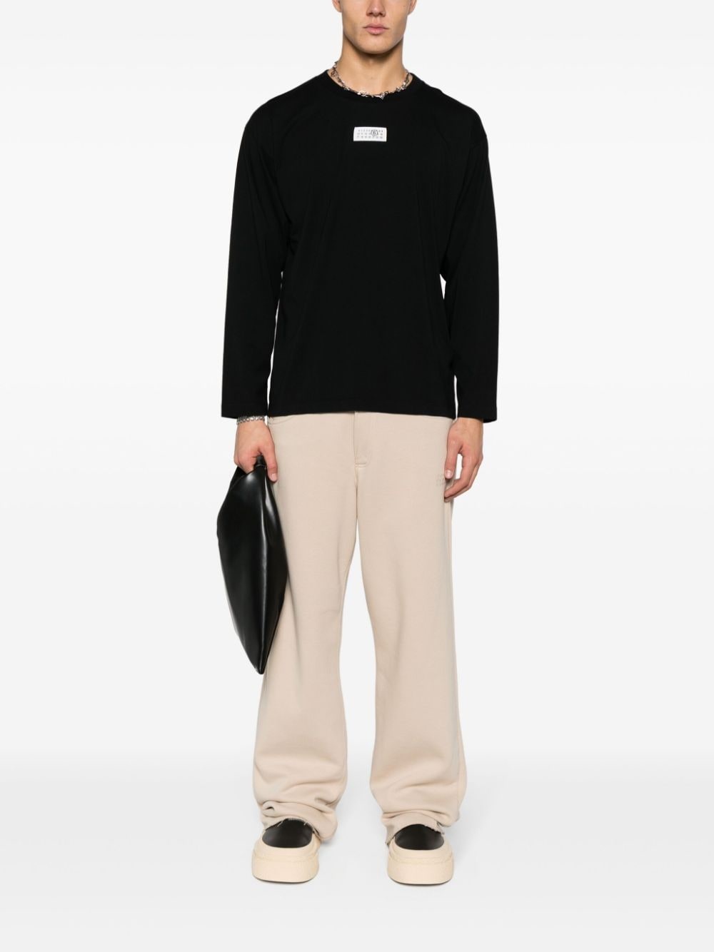 numbers motif-patch long-sleeve T-shirt - 2
