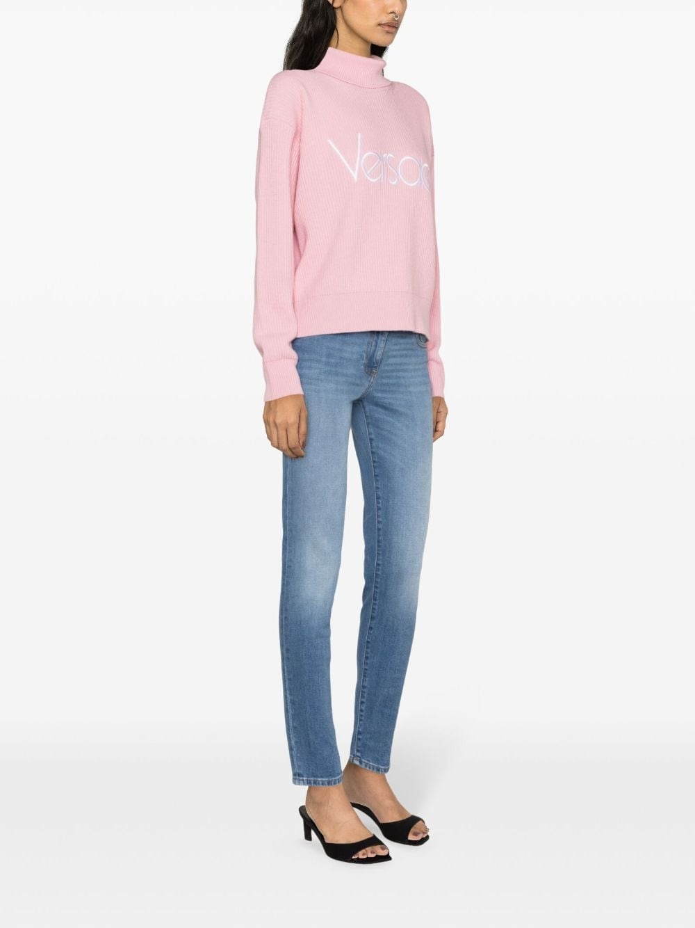 low-rise Medusa Head-motif skinny jeans - 3