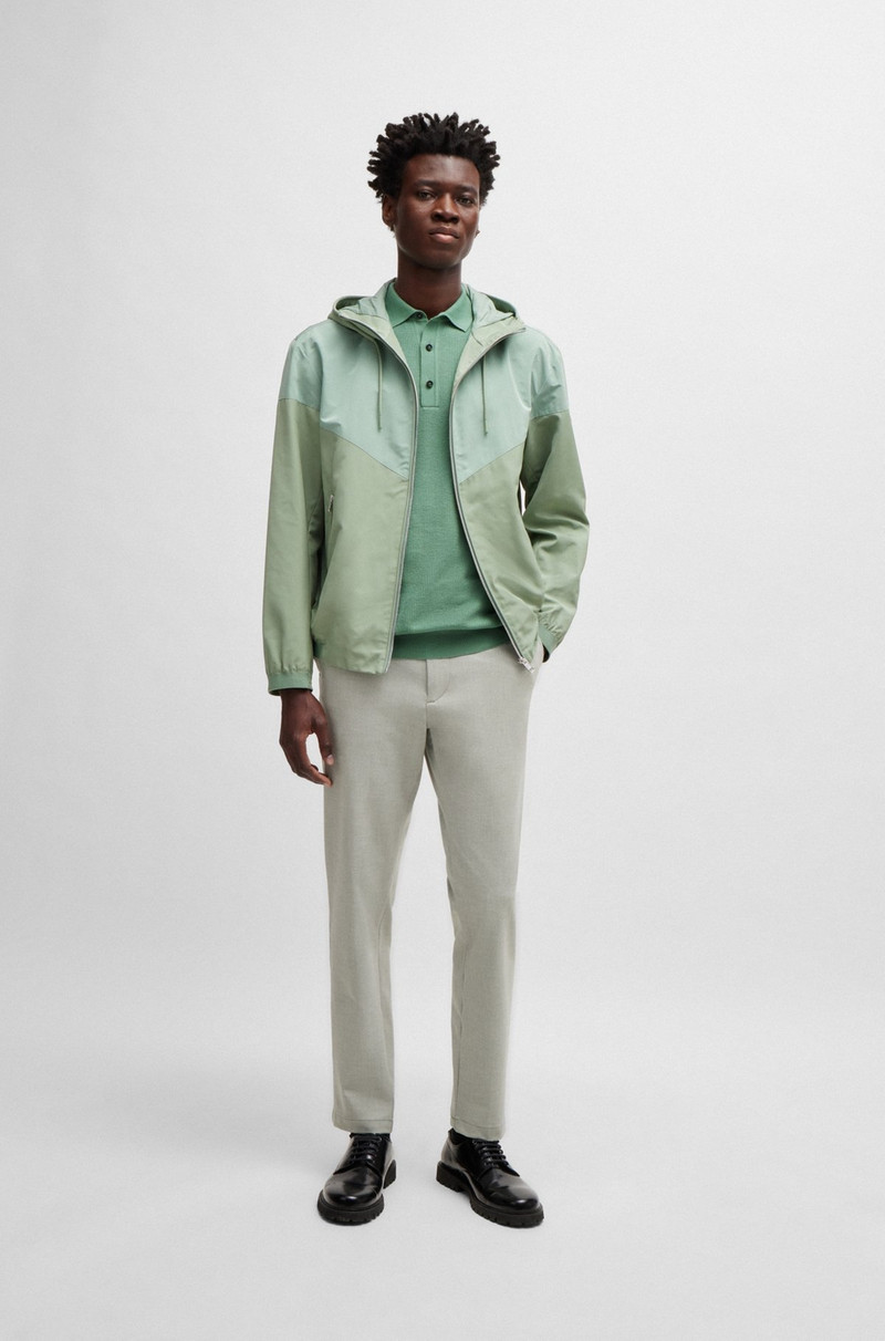 BOSS REGULAR-FIT KNIT POLO WITH MIXED STRUCTURES outlook