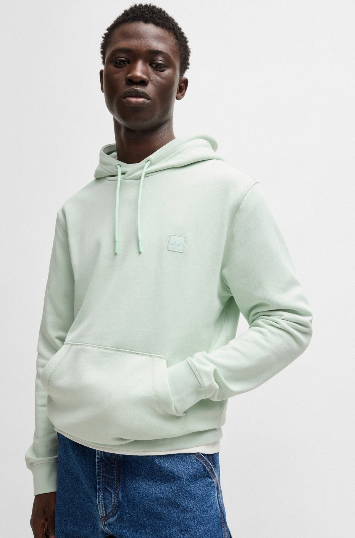 REGULAR-FIT HOODIE IN COTTON TERRY WITH LOGO PATCH - 3