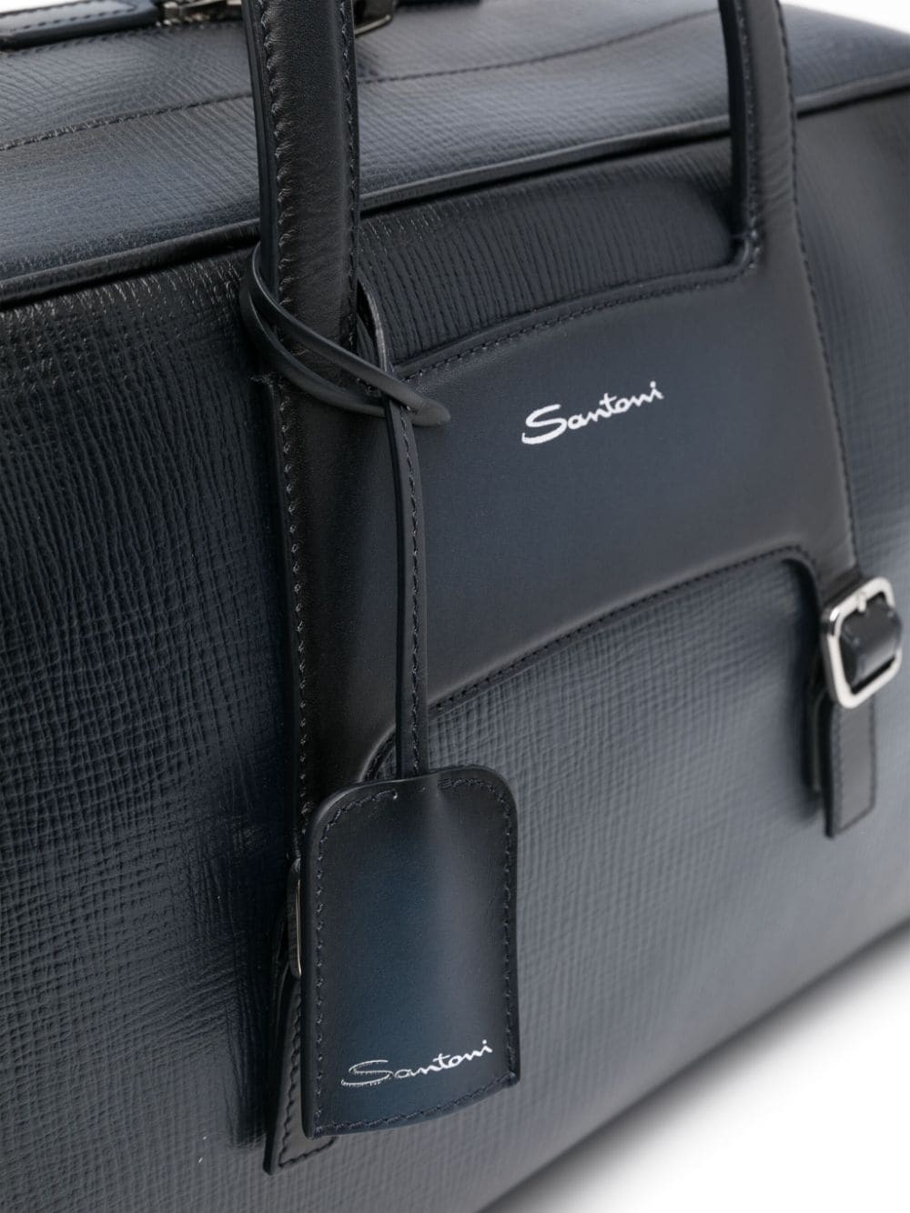 logo-stamp leather luggage bag - 3