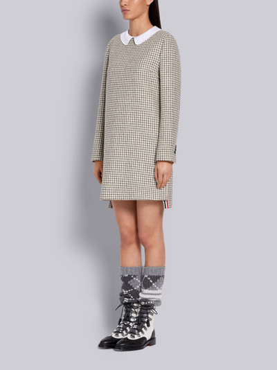 Thom Browne Medium Grey Gun Club Check Wool Tweed Dropped Back Shift Dress outlook