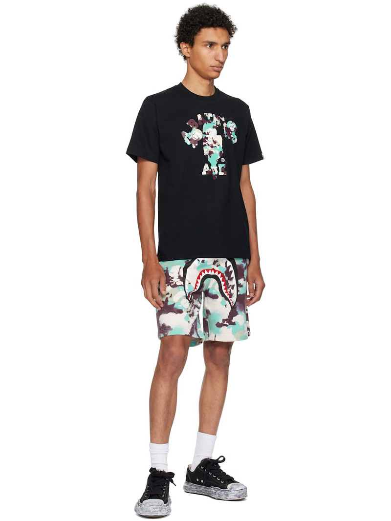 A BATHING APE® Black Map Camo College Milo T-shirt outlook