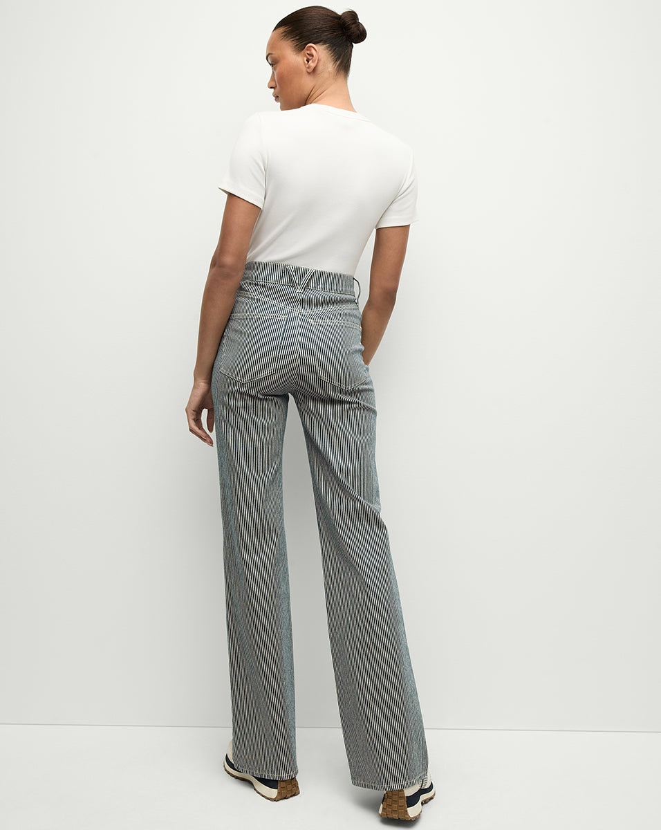 CROSBIE STRIPED WIDE-LEG JEAN - 5