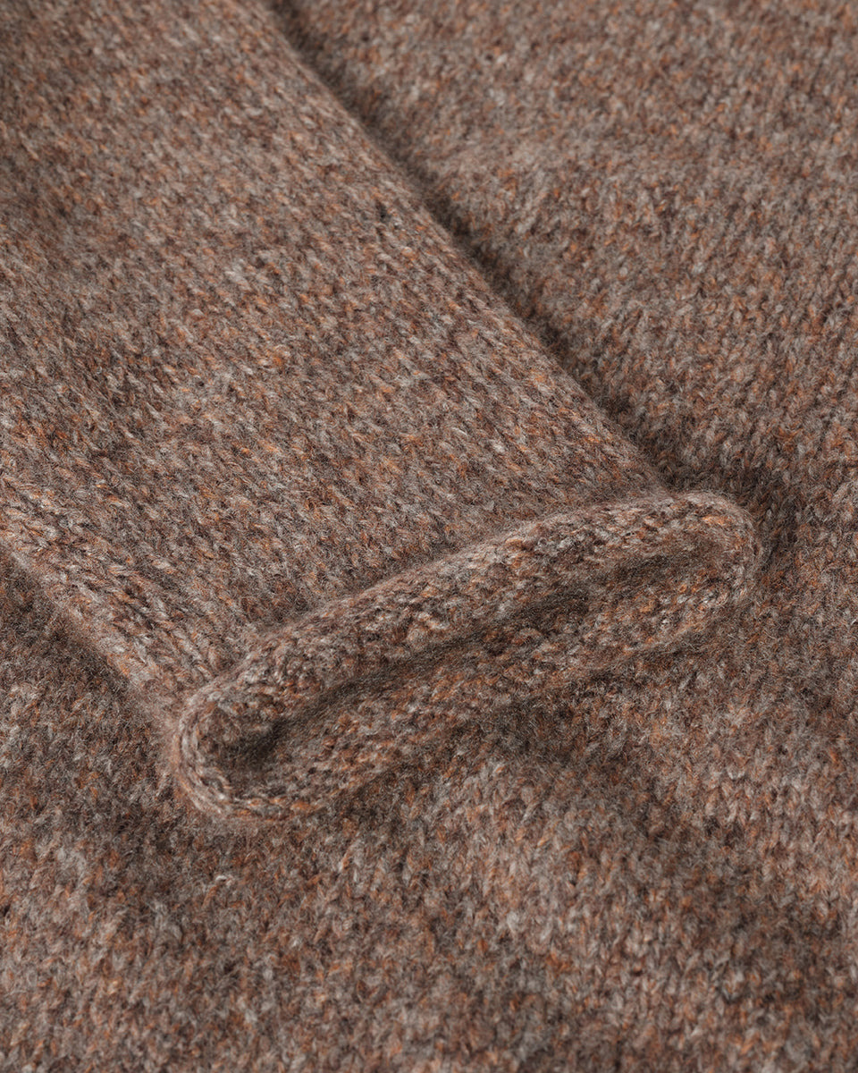 Brushed Cashmere Silk Brown Jumper - 6