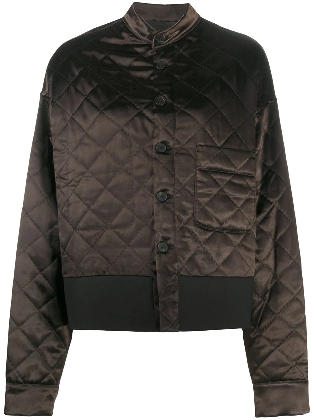 embroidered-detail diamond-quilted jacket - 1