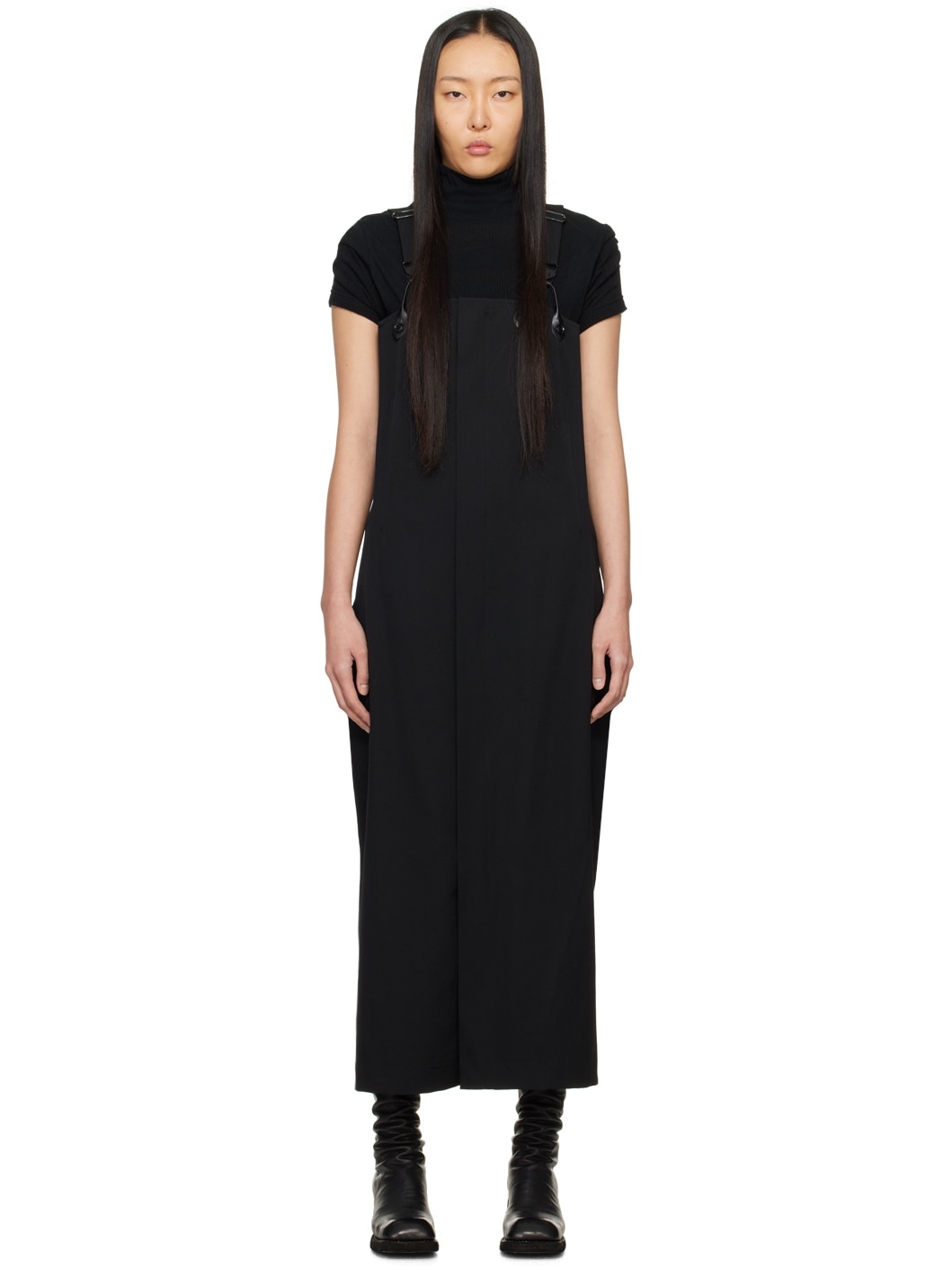 Black Zipper Maxi Dress - 1