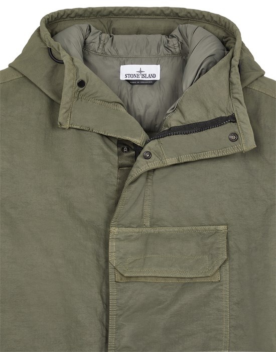 G1021 OPAQUE NYLON TWILL DOWN OLIVE GREEN - 3