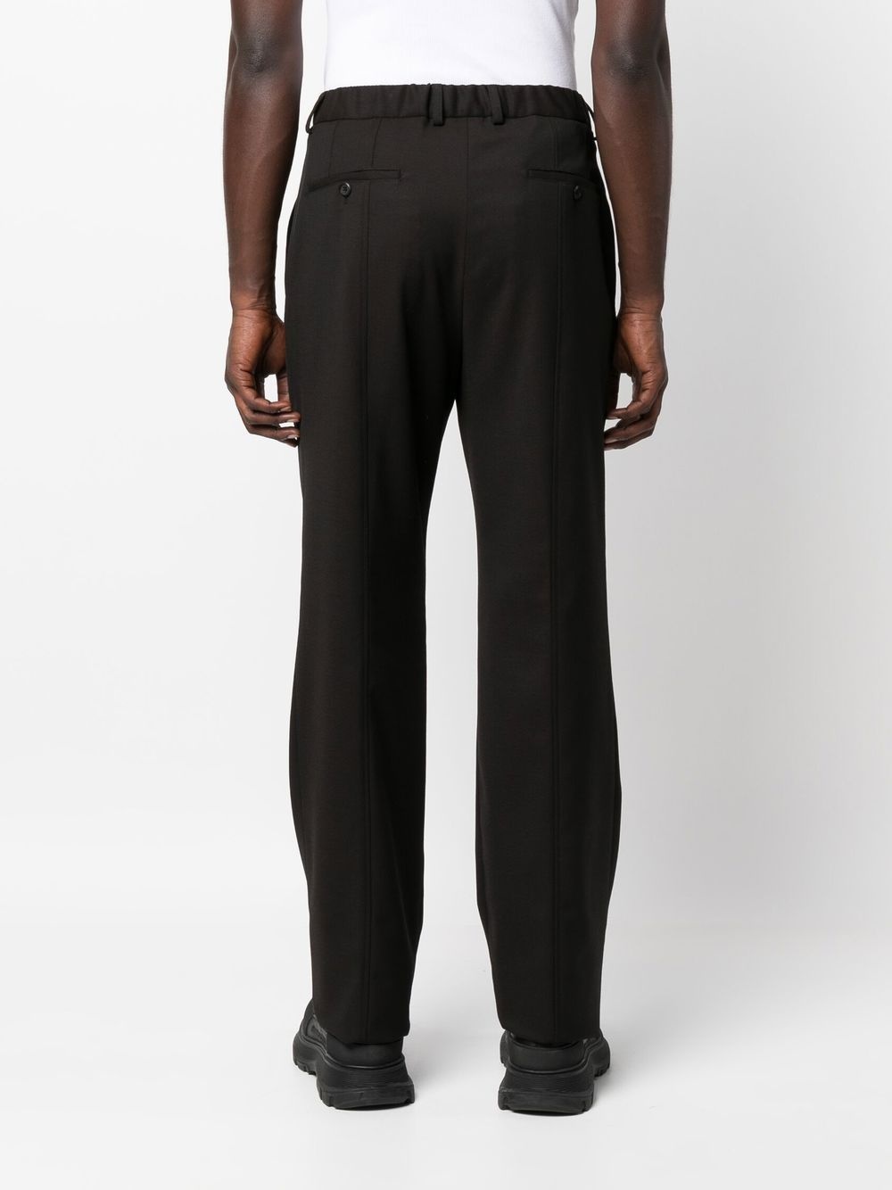 straight-leg belted trousers - 4