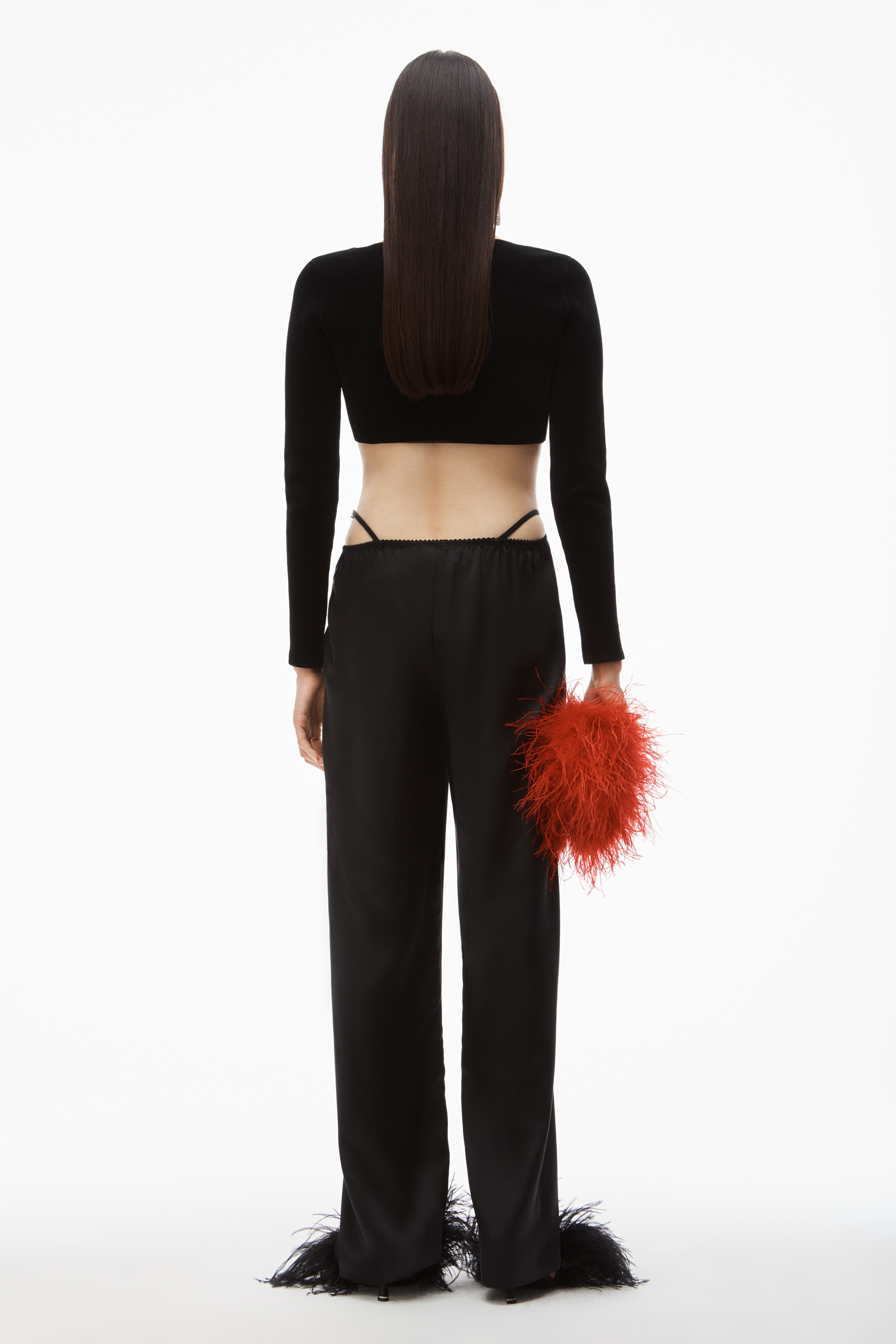 CRYSTAL THONG PANT IN SILK CHARMEUSE - 5