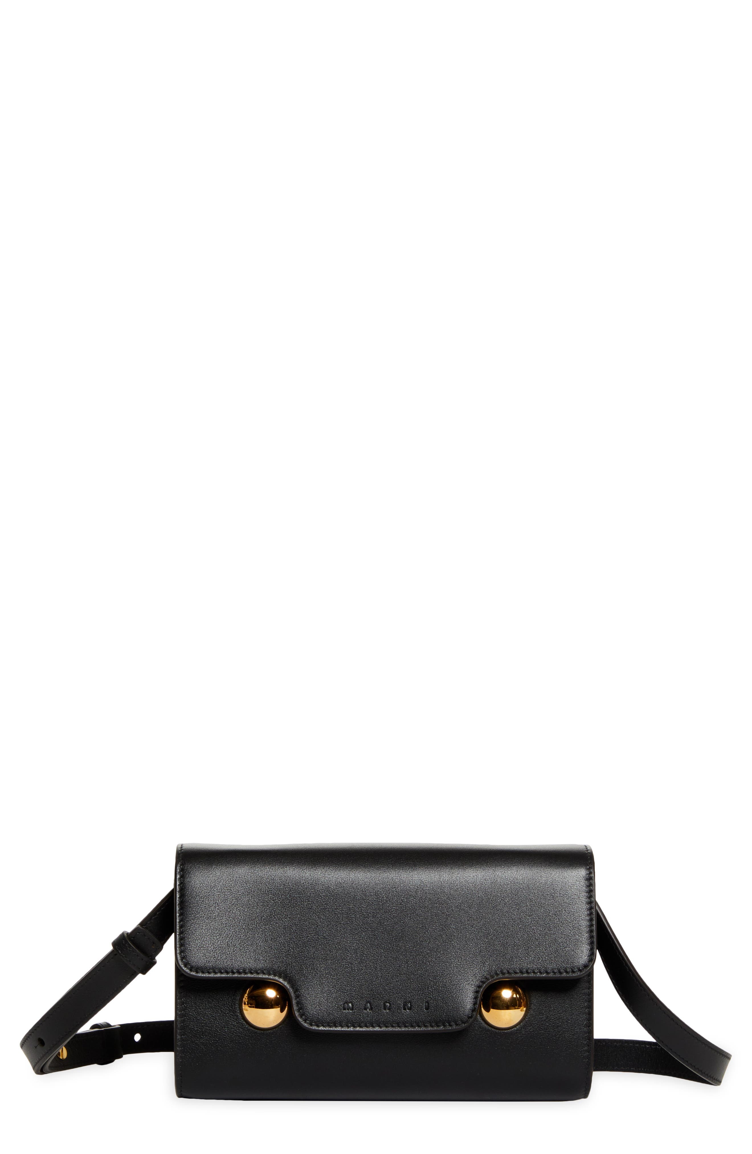 Marni Trunkaroo Leather Shoulder Bag in Black at Nordstrom - 1