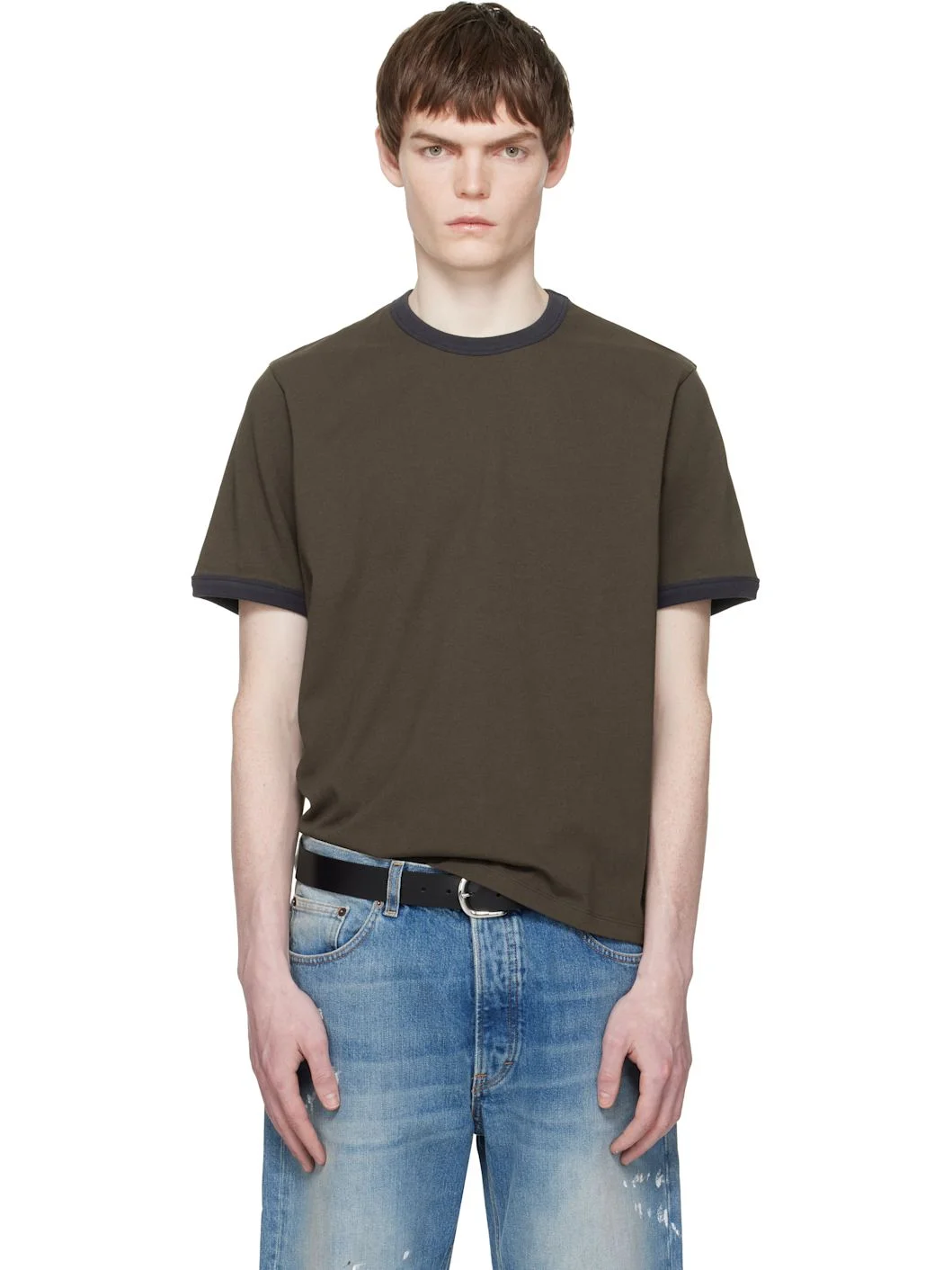 Brown Ringer T-shirt - 1